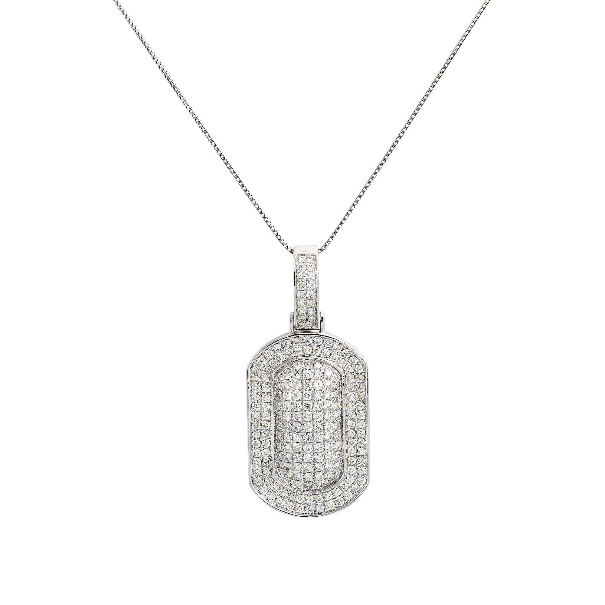Unisex 14K White Gold Pendant with 2.40 CT Diamonds