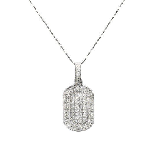 Unisex 14K White Gold Pendant with 2.40 CT Diamonds