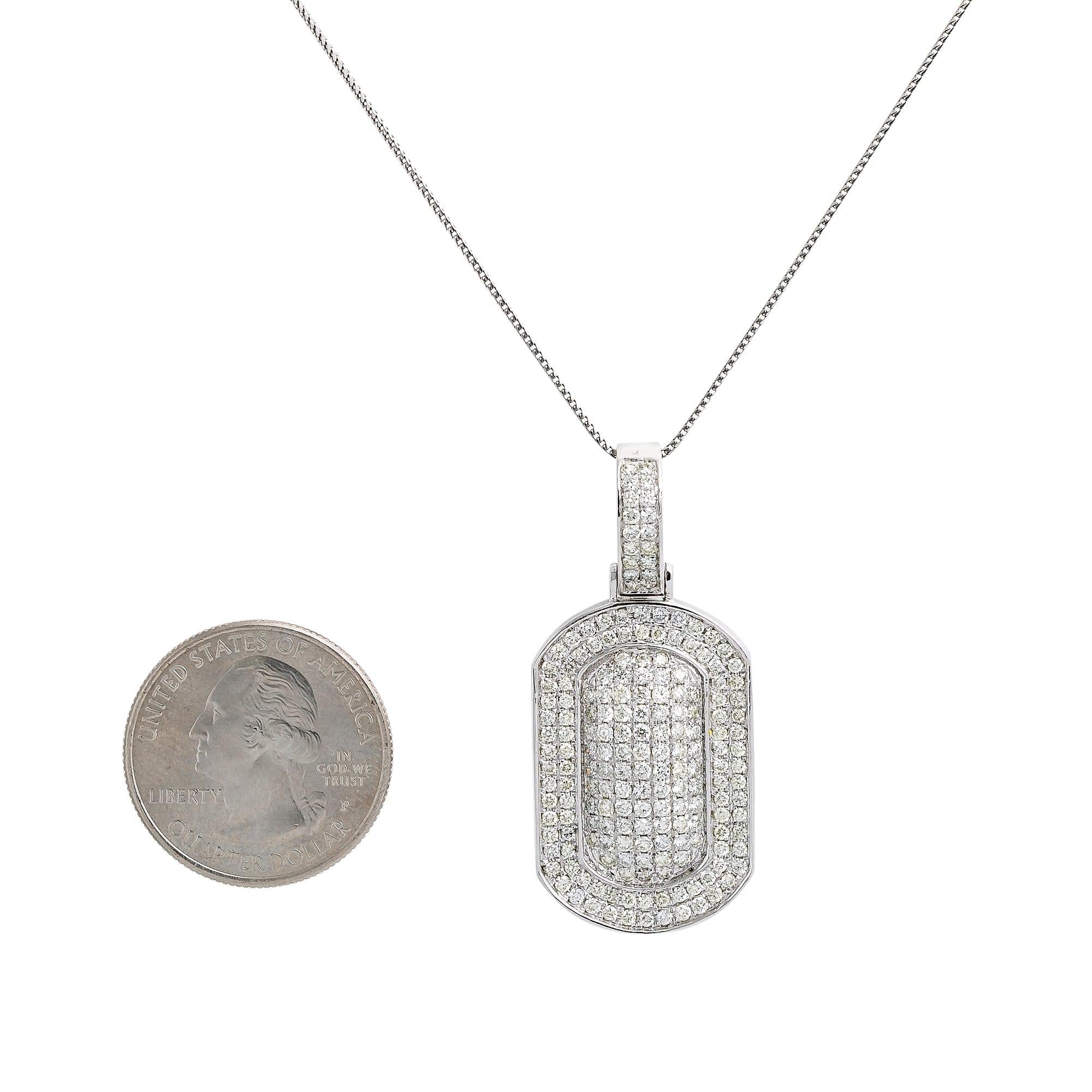 Unisex 14K White Gold Pendant with 2.40 CT Diamonds