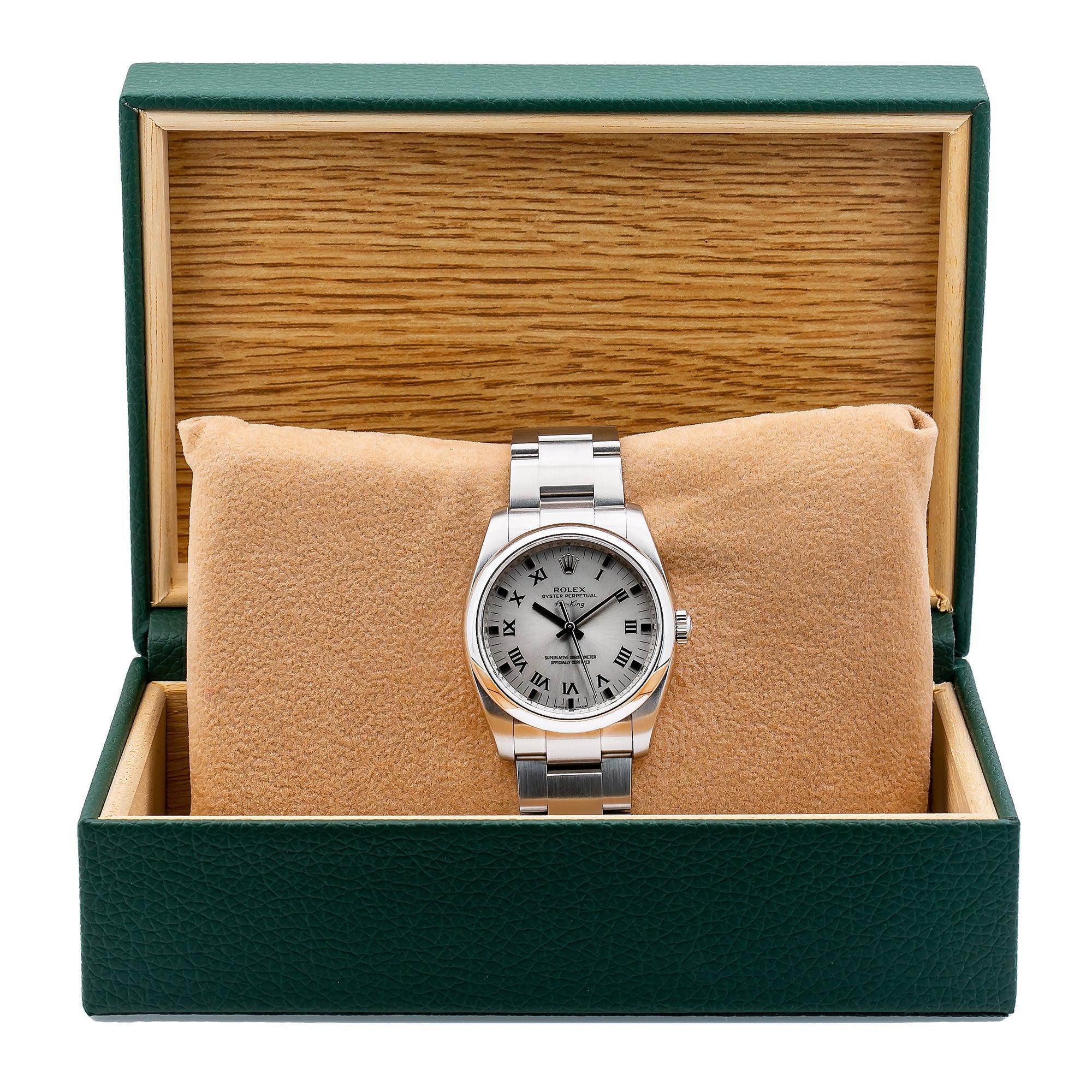 Rolex Oyster Perpetual Air King 114200 34MM Silver Dial With Stainless Steel Oyster Bracelet