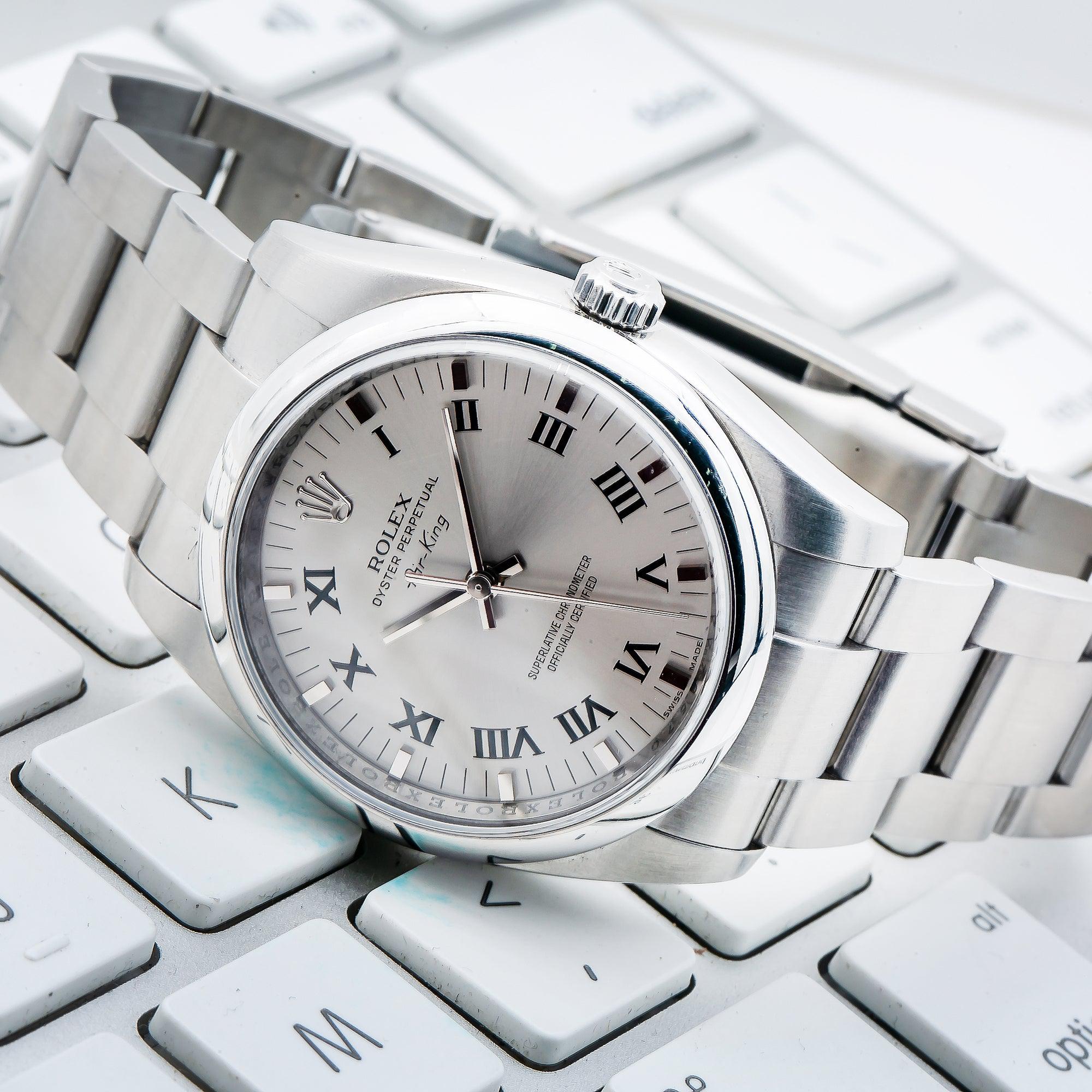 Rolex Oyster Perpetual Air King 114200 34MM Silver Dial With Stainless Steel Oyster Bracelet