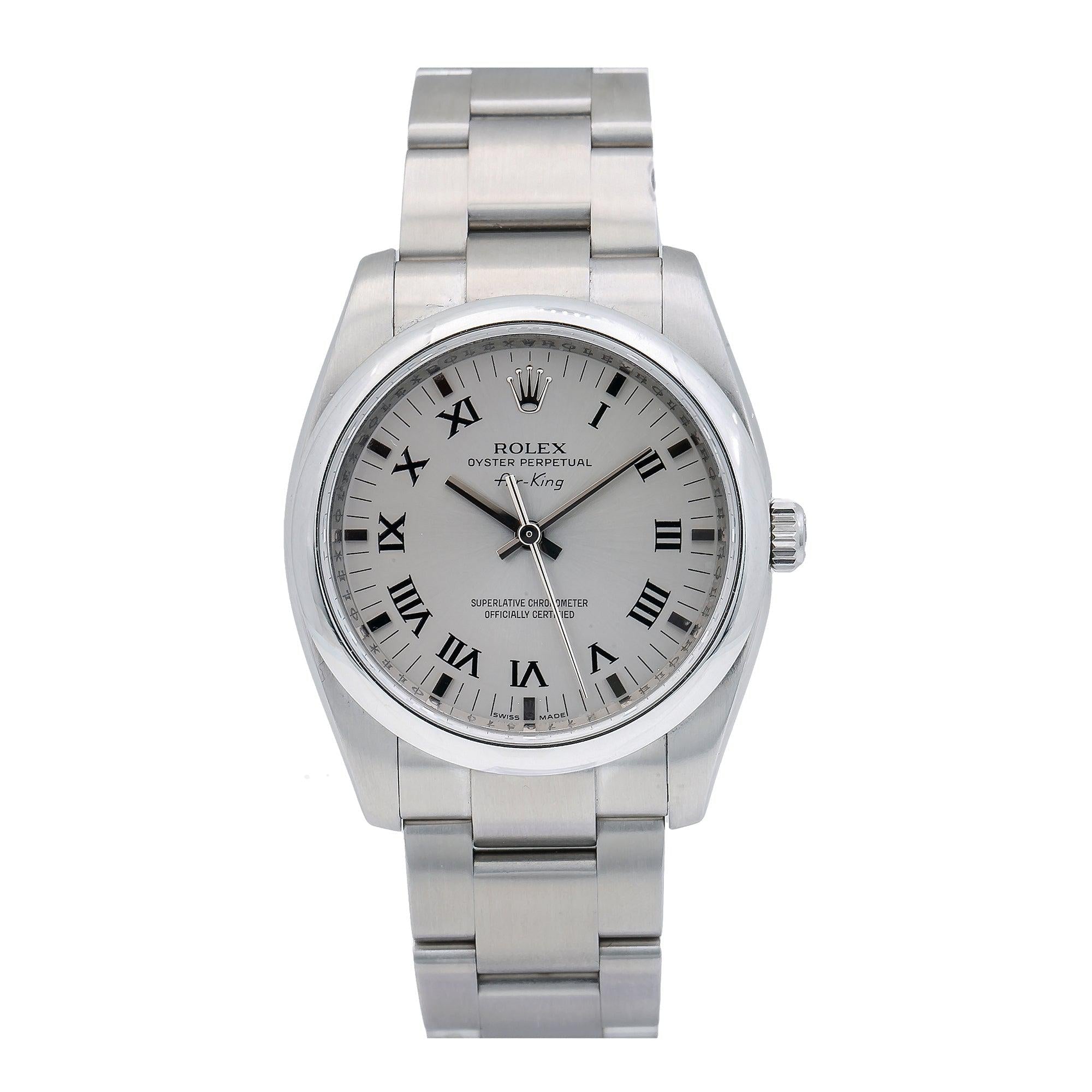 Rolex Oyster Perpetual Air King 114200 34MM Silver Dial With Stainless Steel Oyster Bracelet