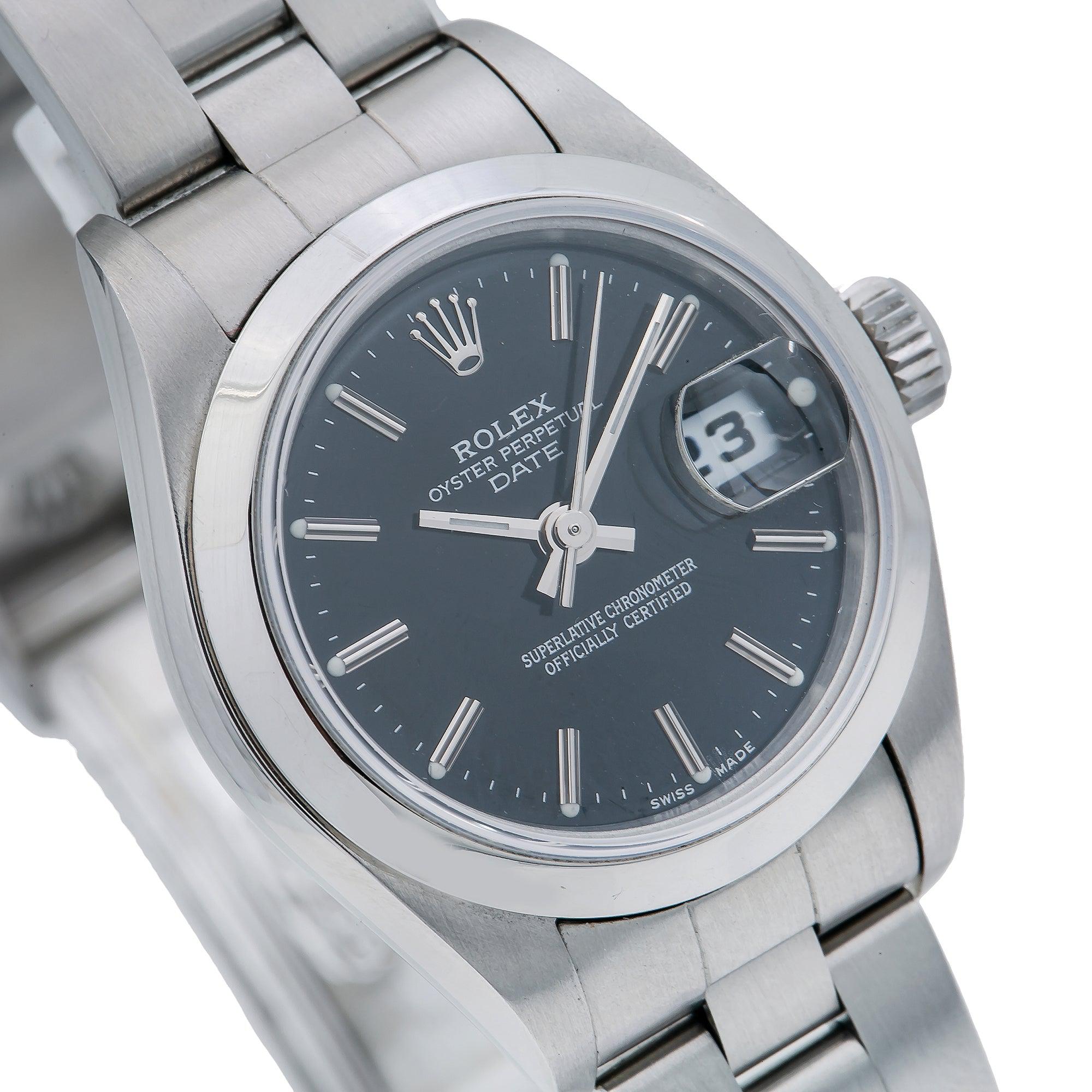 Rolex Oyster Perpetual Lady Date 79160 26MM Black Dial With Stainless Steel Oyster Bracelet