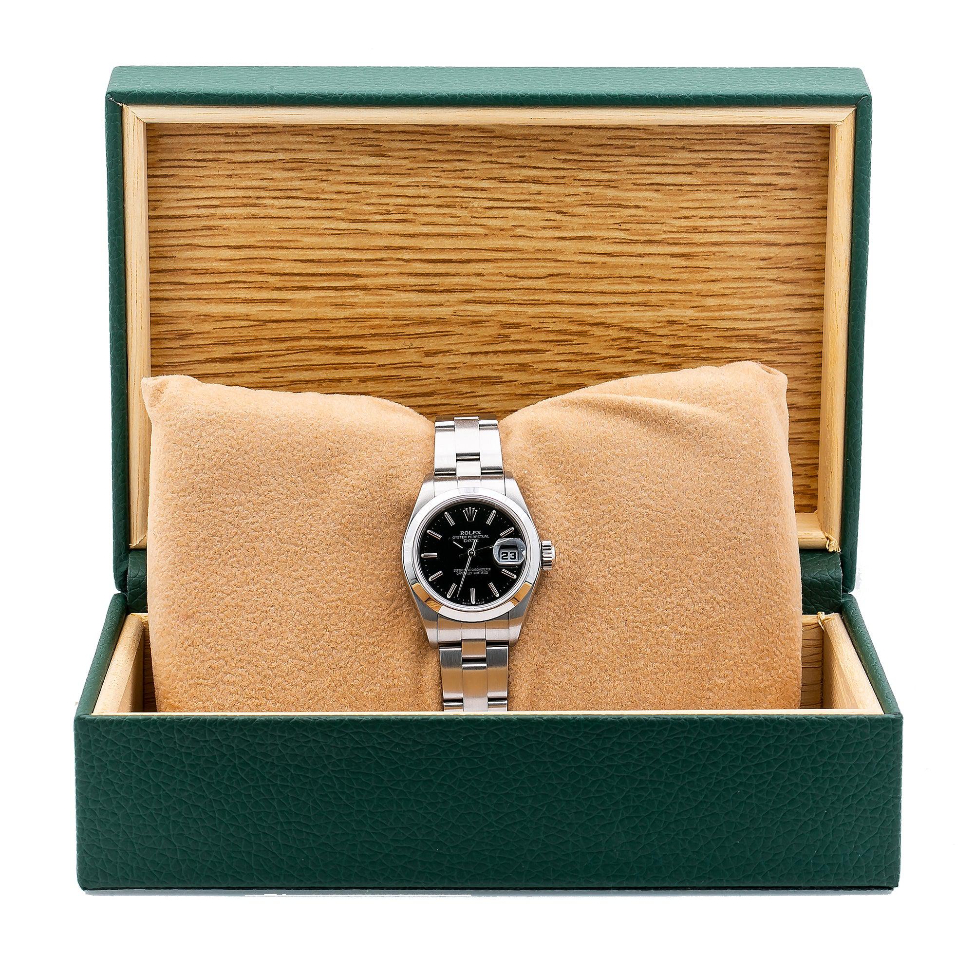 Rolex Oyster Perpetual Lady Date 79160 26MM Black Dial With Stainless Steel Oyster Bracelet