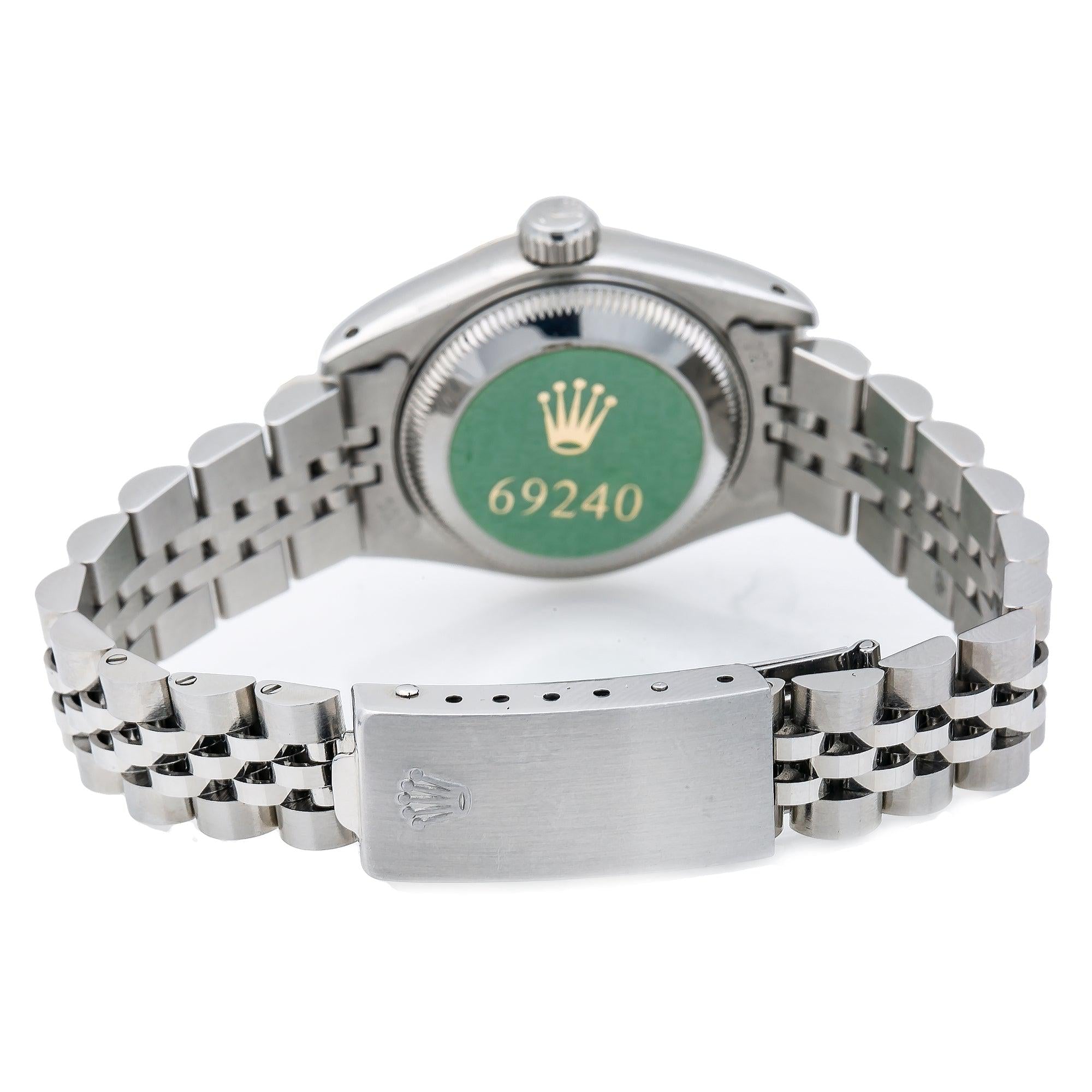 Rolex Oyster Perpetual Lady Datejust 69240 26MM Red Diamond Dial With Stainless Steel Bracelet