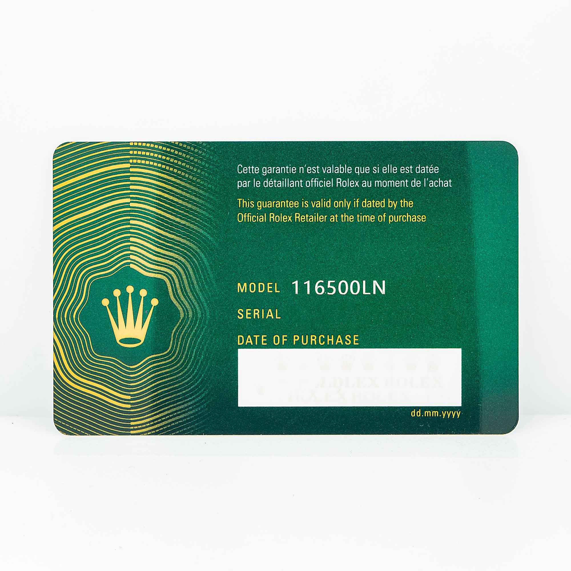 Rolex Cosmograph Daytona 116500LN 40MM Black Dial