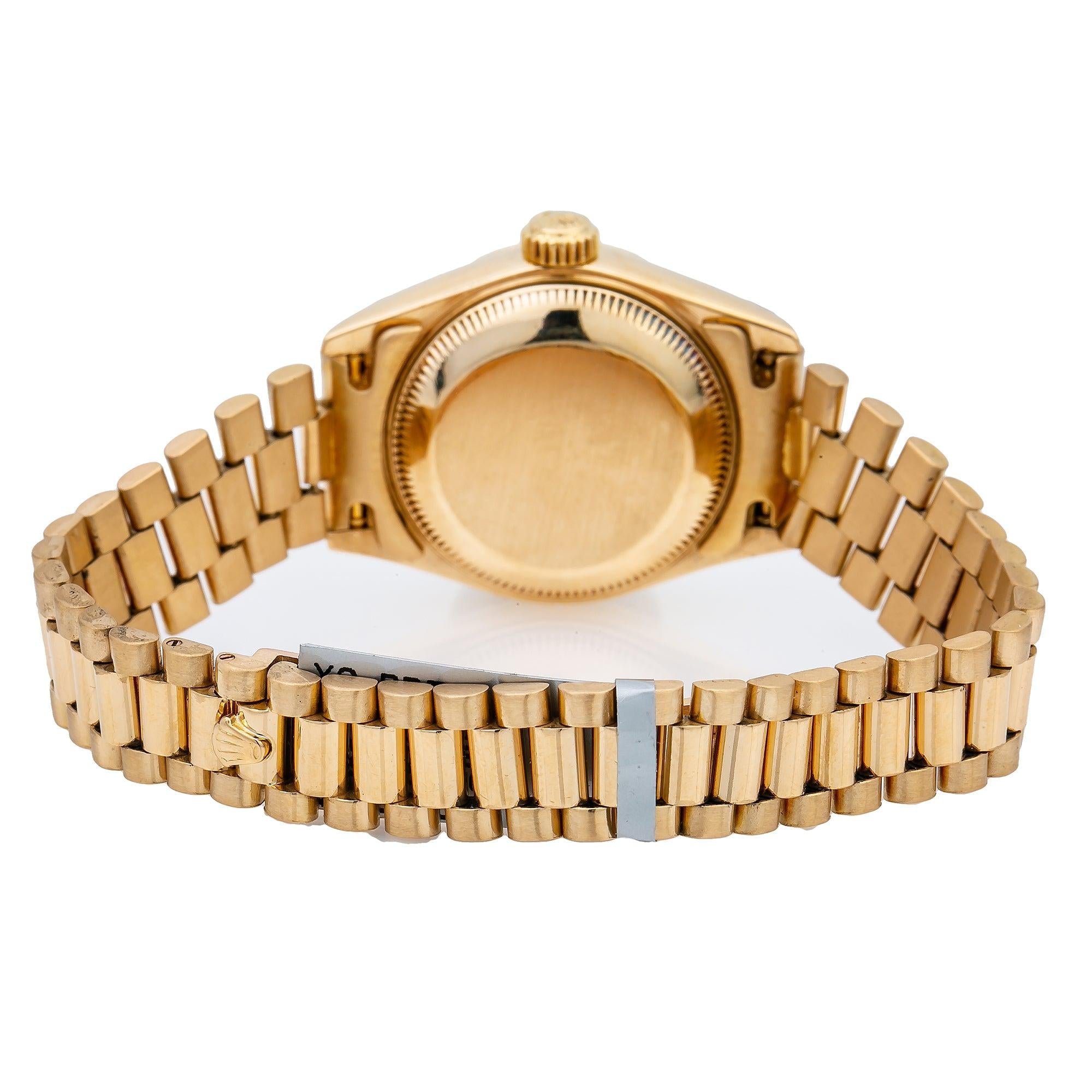 Rolex Lady-Datejust 69178 26MM Black Dial With Yellow Gold President Bracelet