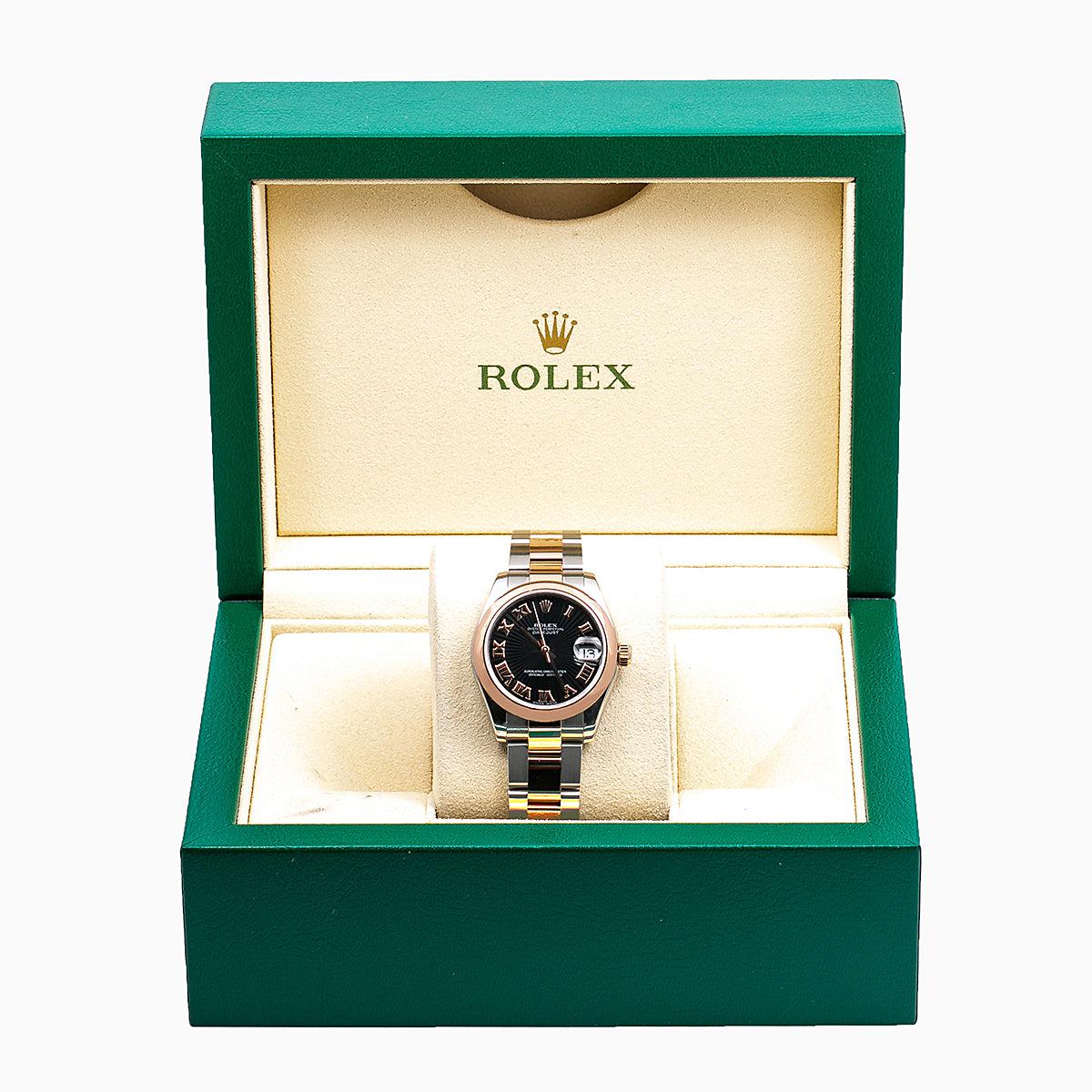 Rolex Lady-Datejust 178241 31MM Black Dial With Two Tone Bracelet