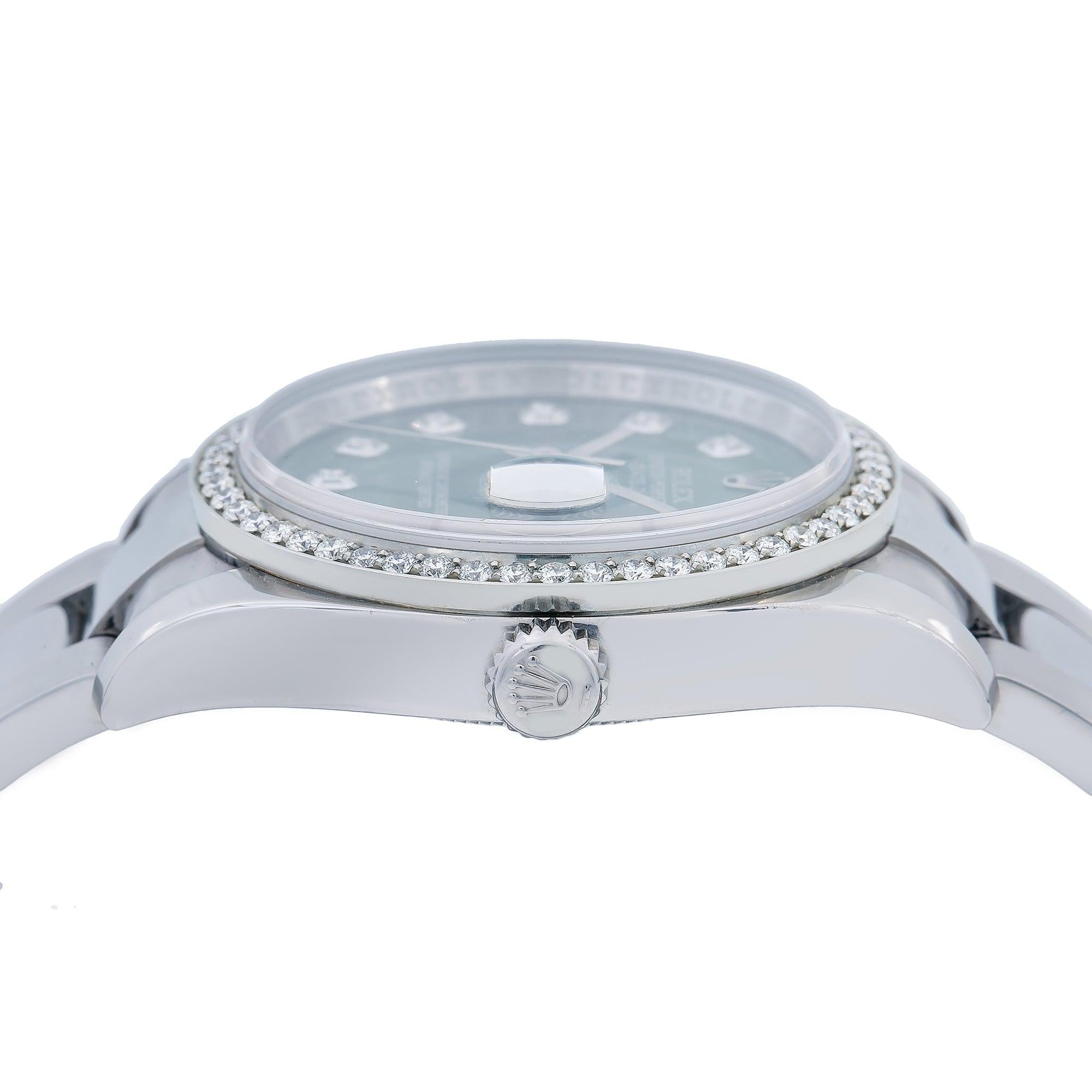 Rolex Datejust 116200 36MM Green Diamond Dial With 1.25 CT Diamonds