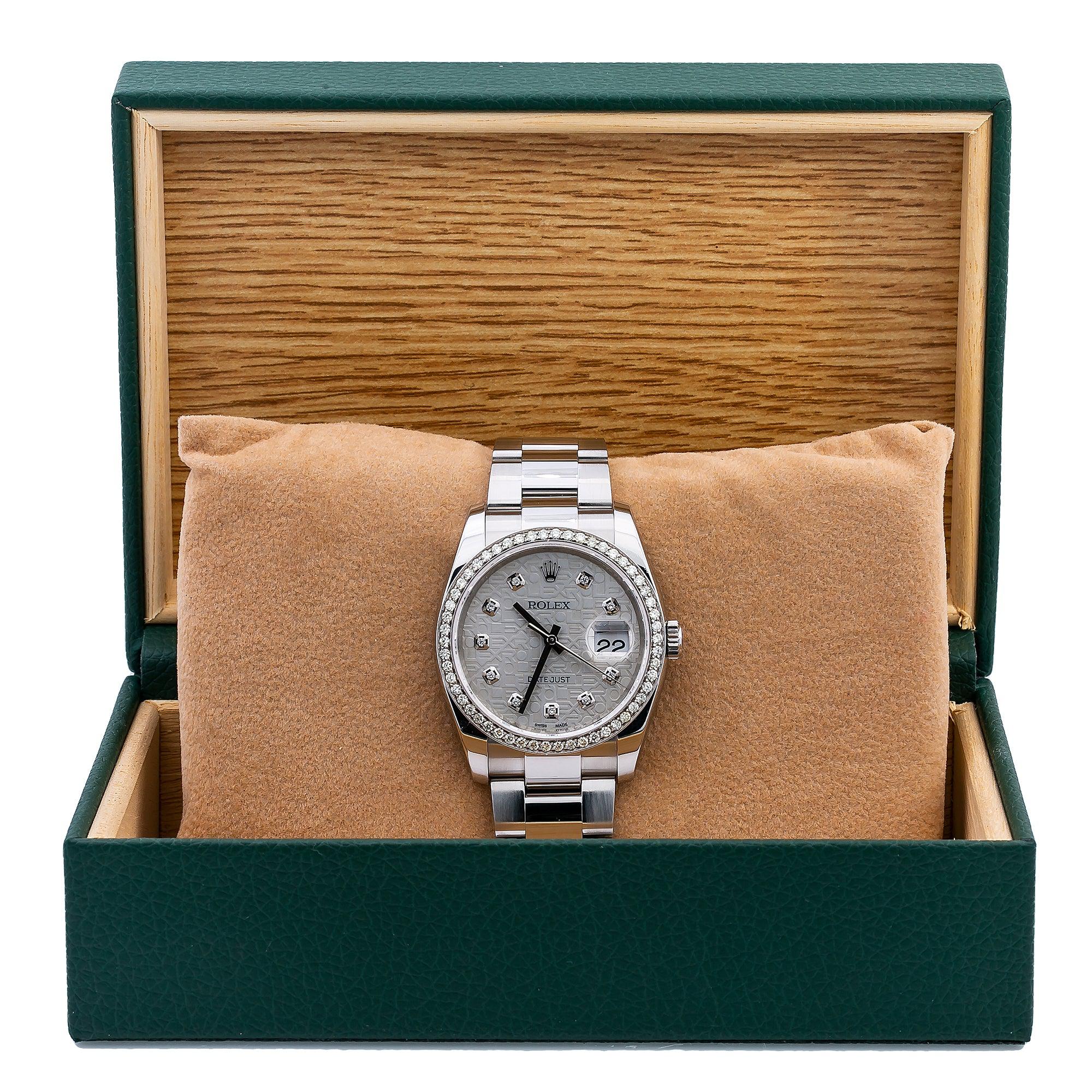 Rolex Datejust 116200 36MM Silver Diamond Dial With 1.25 CT Diamonds