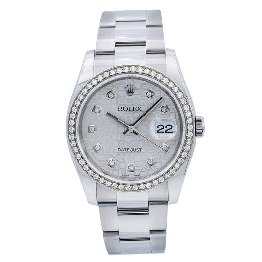 Rolex Datejust 116200 36MM Silver Diamond Dial With 1.25 CT Diamonds