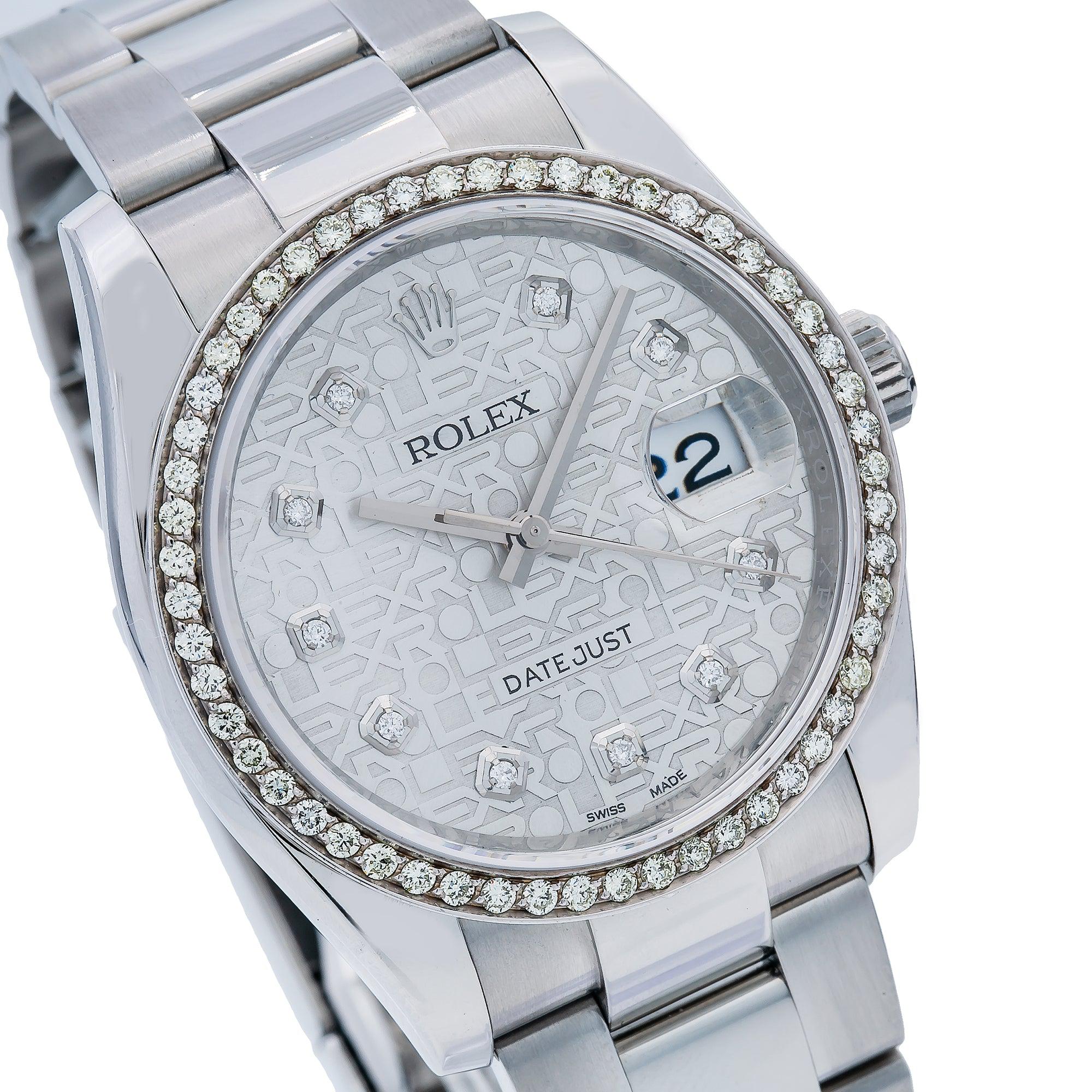 Rolex Datejust 116200 36MM Silver Diamond Dial With 1.25 CT Diamonds