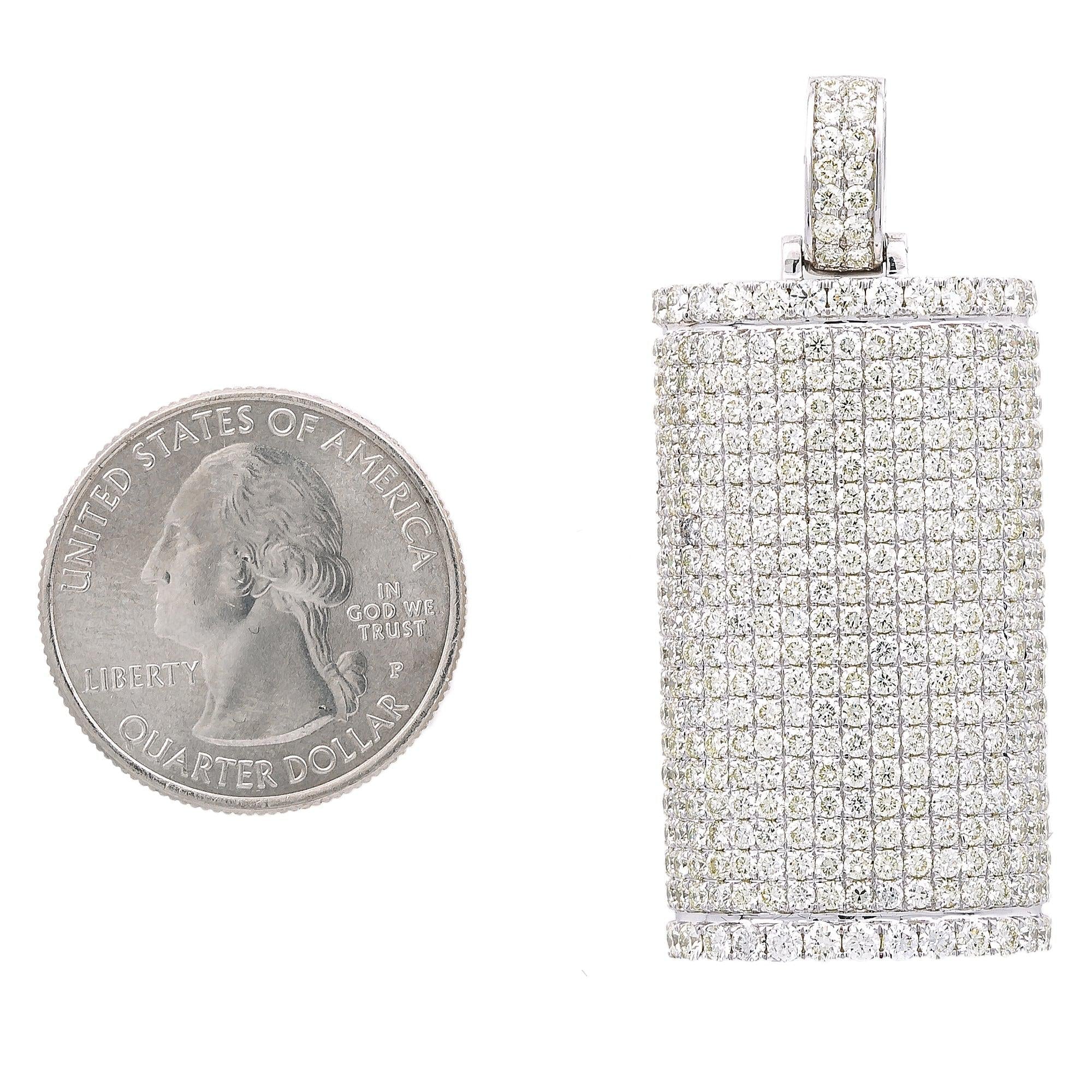 Unisex 14K White Gold Pendant with 6.73 CT Diamonds