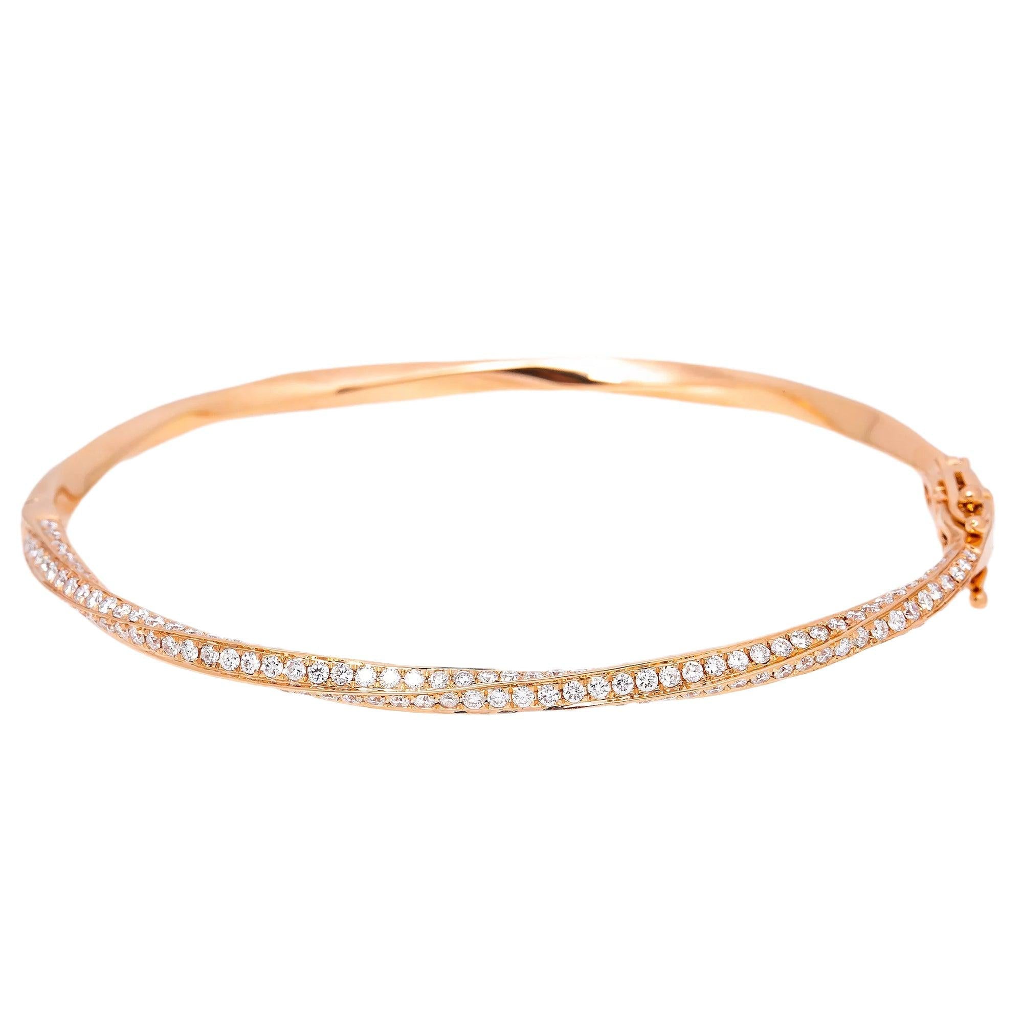 18K ROSE GOLD LADIES BRACELET WITH 3.07 CT DIAMONDS
