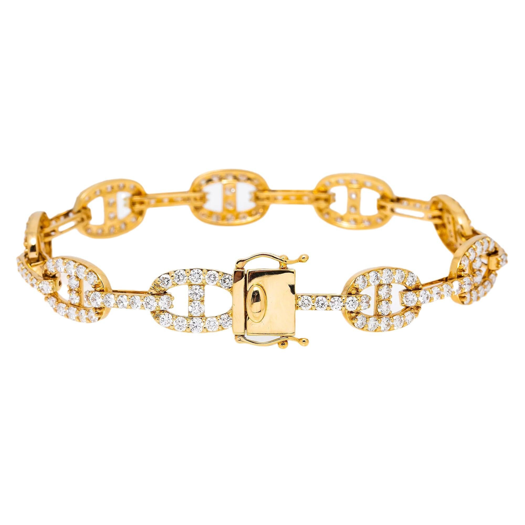 18K YELLOW GOLD LADIES BRACELET WITH 5.00 CT DIAMONDS