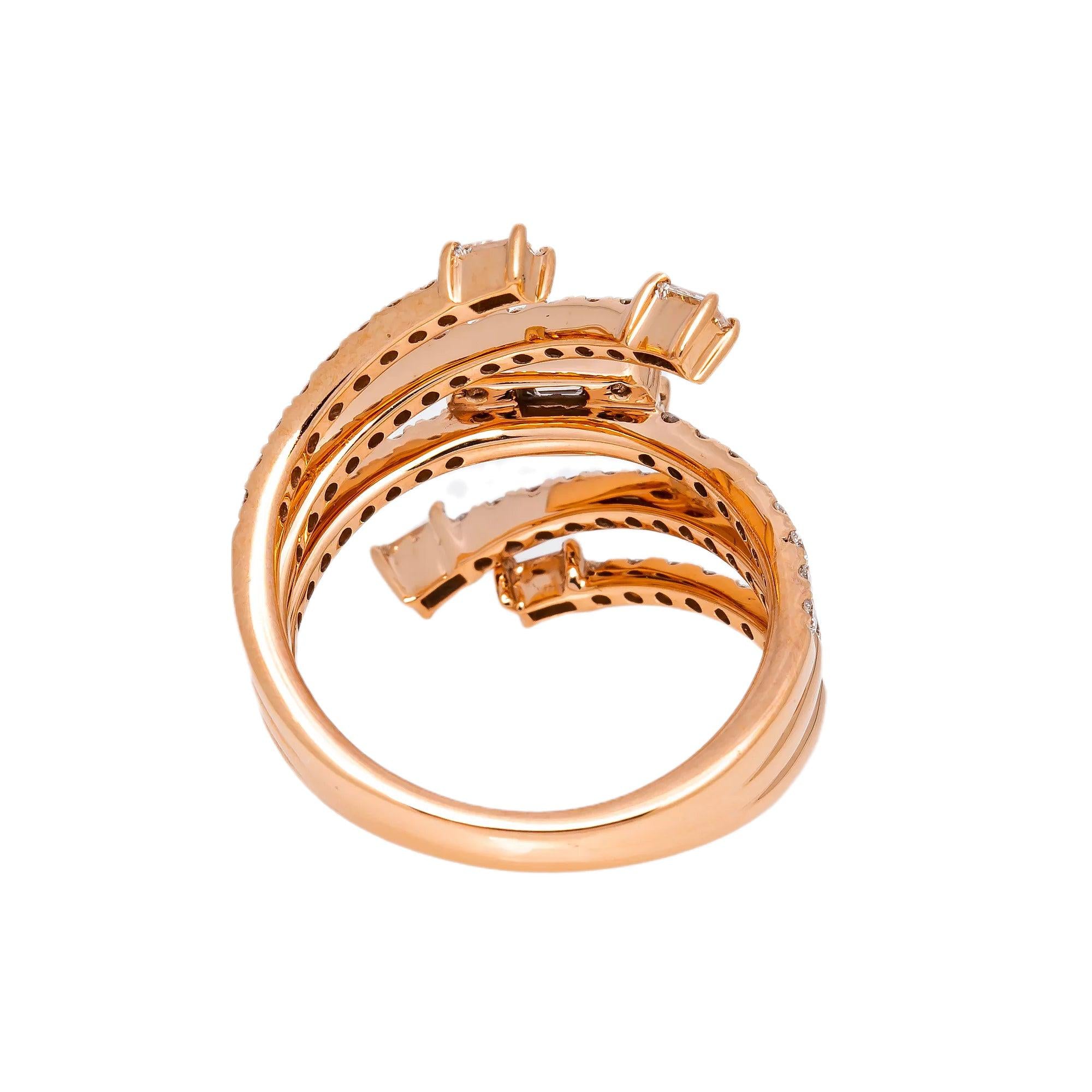 18K ROSE GOLD LADIES RING WITH 2.19 CT DIAMONDS