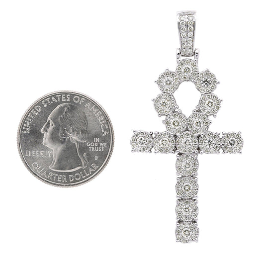 Unisex 14K White Gold Pendant with 2.97 CT Diamonds