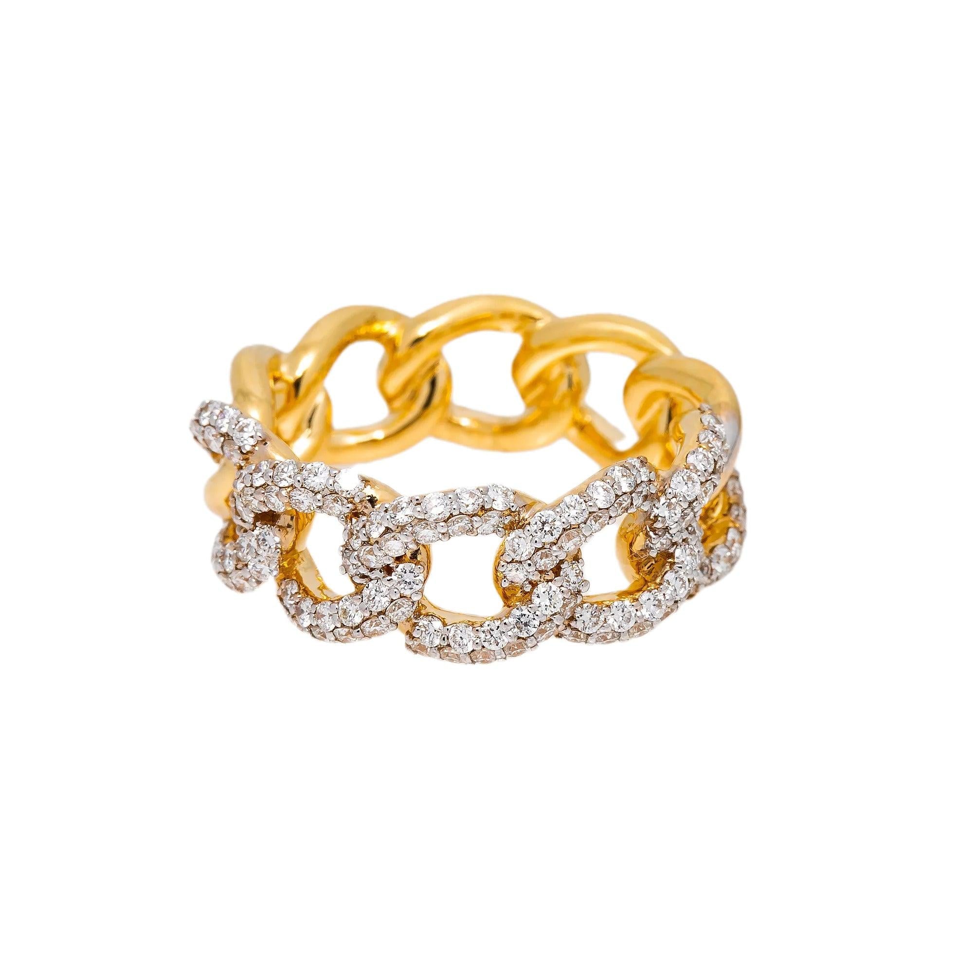 18K YELLOW GOLD LADIES RING WITH 2.01 CT DIAMONDS