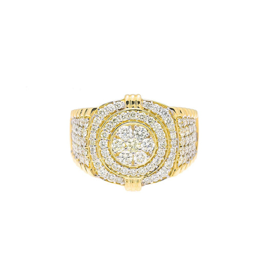 Unisex 14K Yellow/ Rose Gold Fancy Diamond Ring.