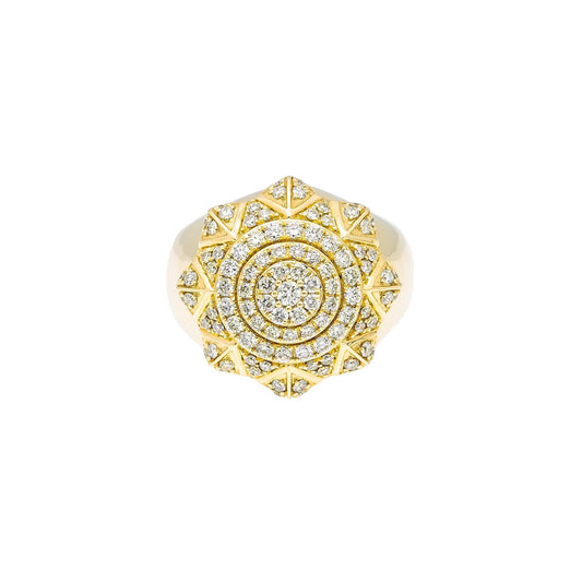 Unisex 14K Yellow/ Rose Gold Fancy Diamond Ring