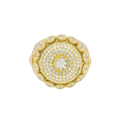 Unisex 14K Yellow/ Rose Gold Fancy Diamond Ring