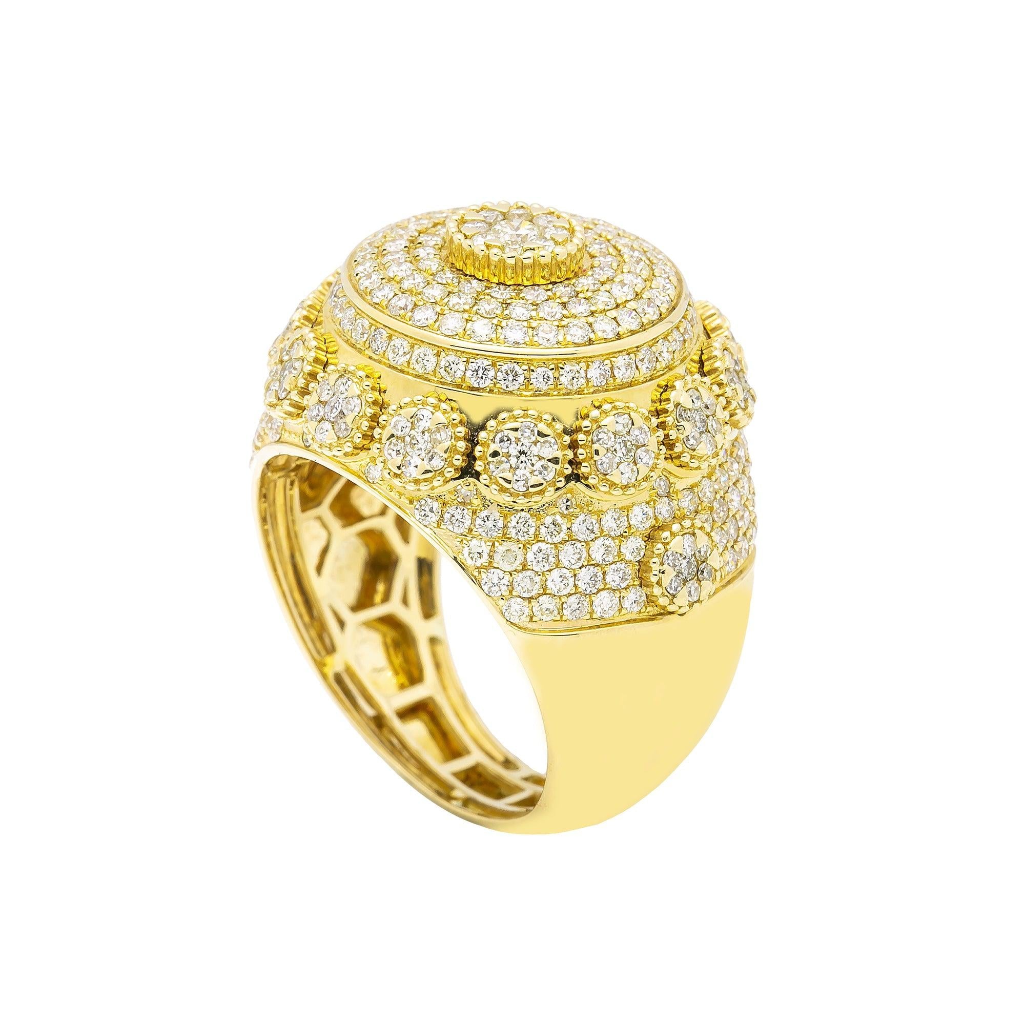 Unisex 14K Yellow/ Rose Gold Fancy Diamond Ring