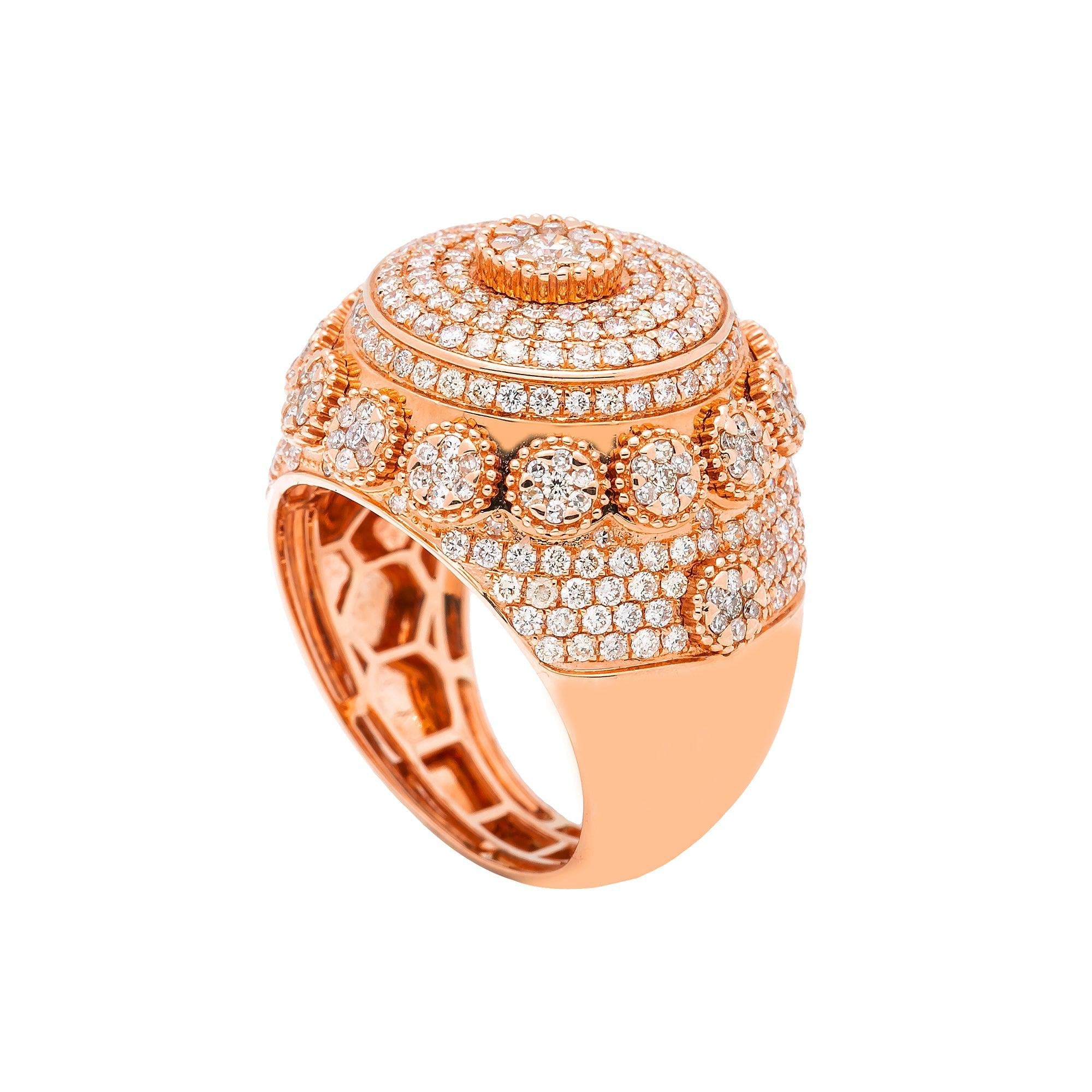 Unisex 14K Yellow/ Rose Gold Fancy Diamond Ring