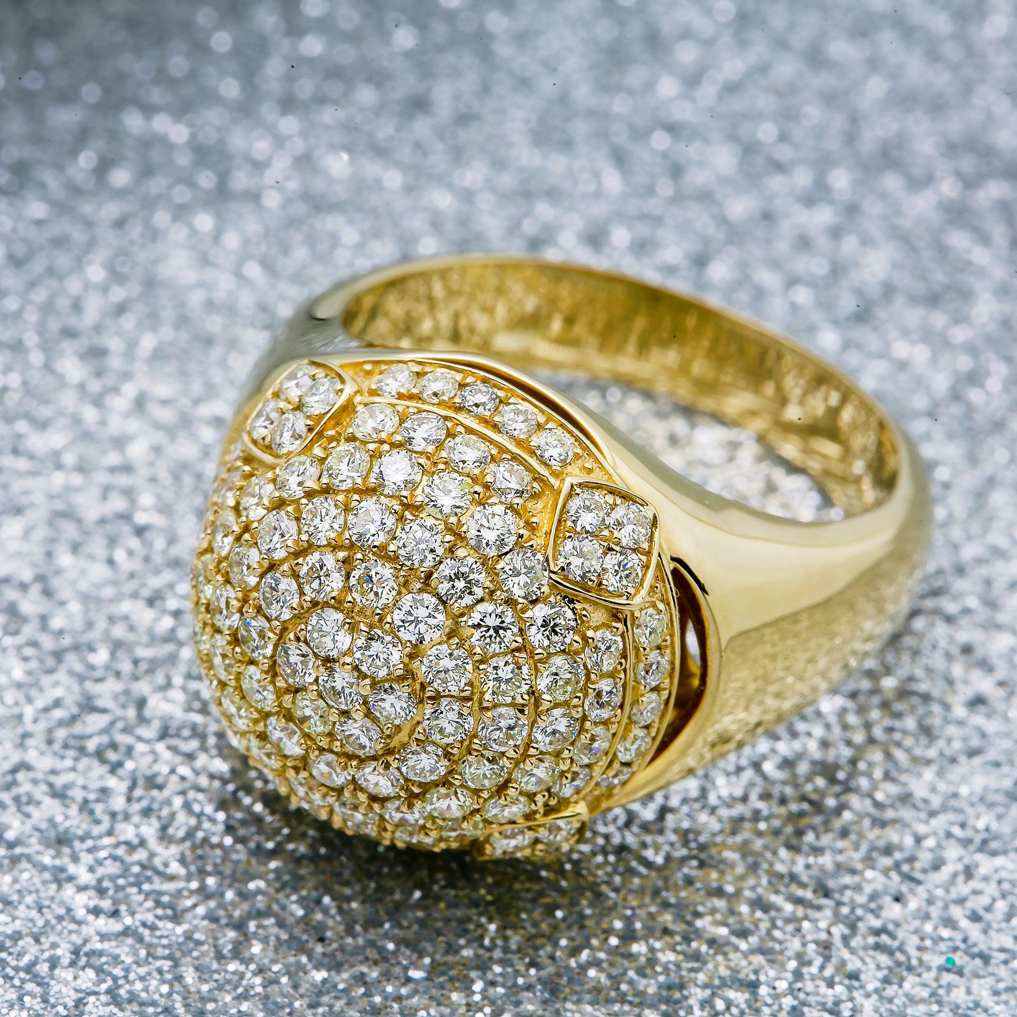 Unisex 14K Yellow/ Rose Gold Fancy Diamond Ring