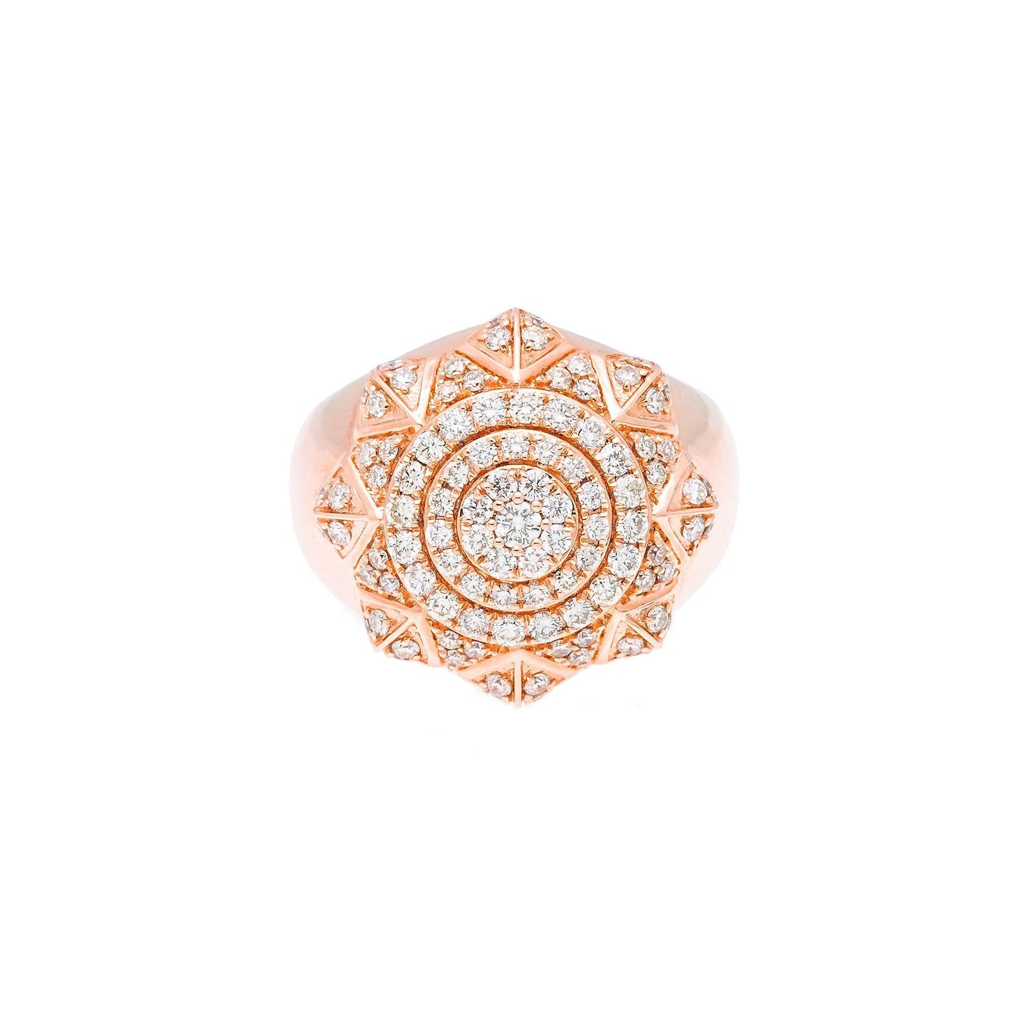 Unisex 14K Yellow/ Rose Gold Fancy Diamond Ring