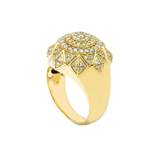 Unisex 14K Yellow/ Rose Gold Fancy Diamond Ring