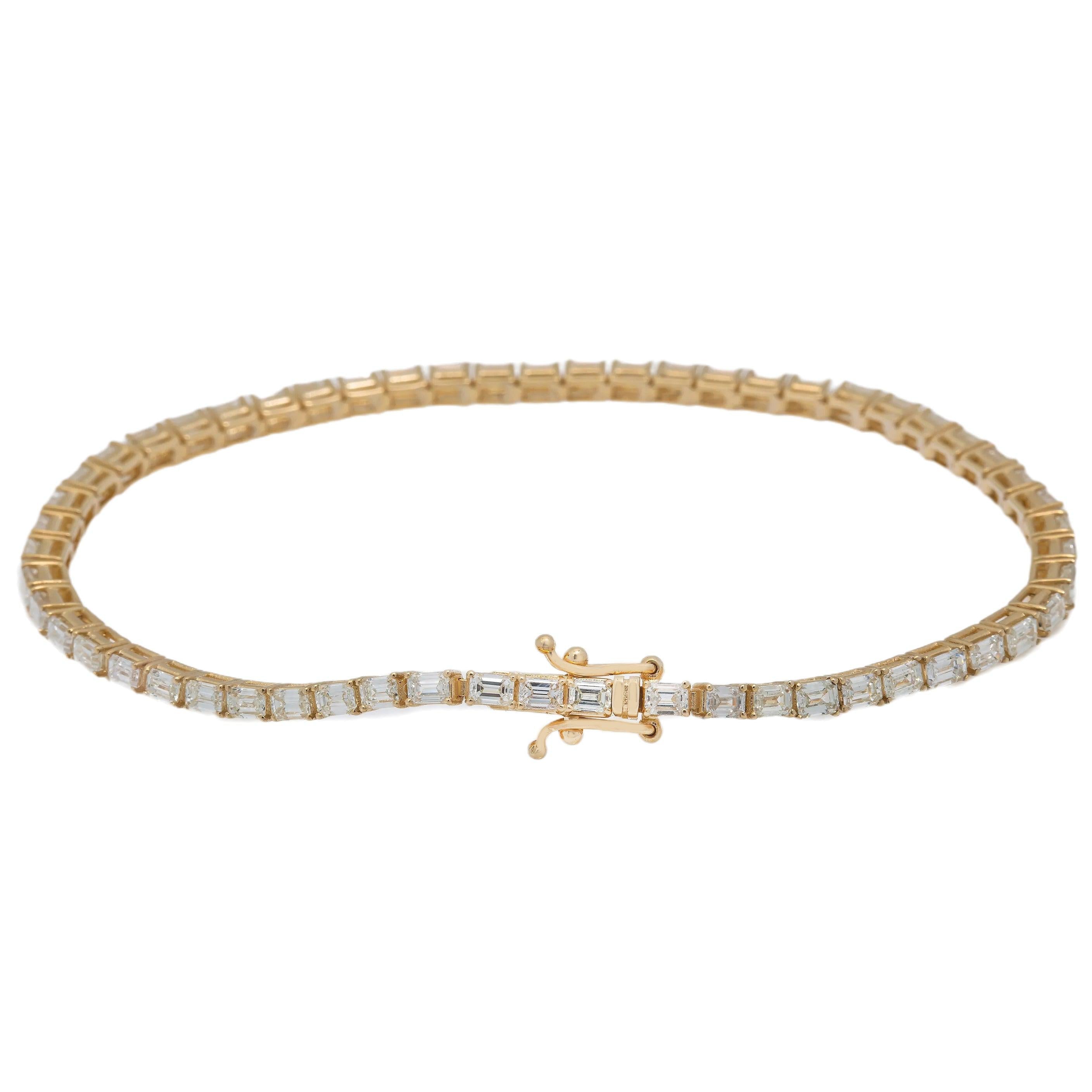 14K GOLD TENNIS BRACELET 4.46 CT DIAMONDS