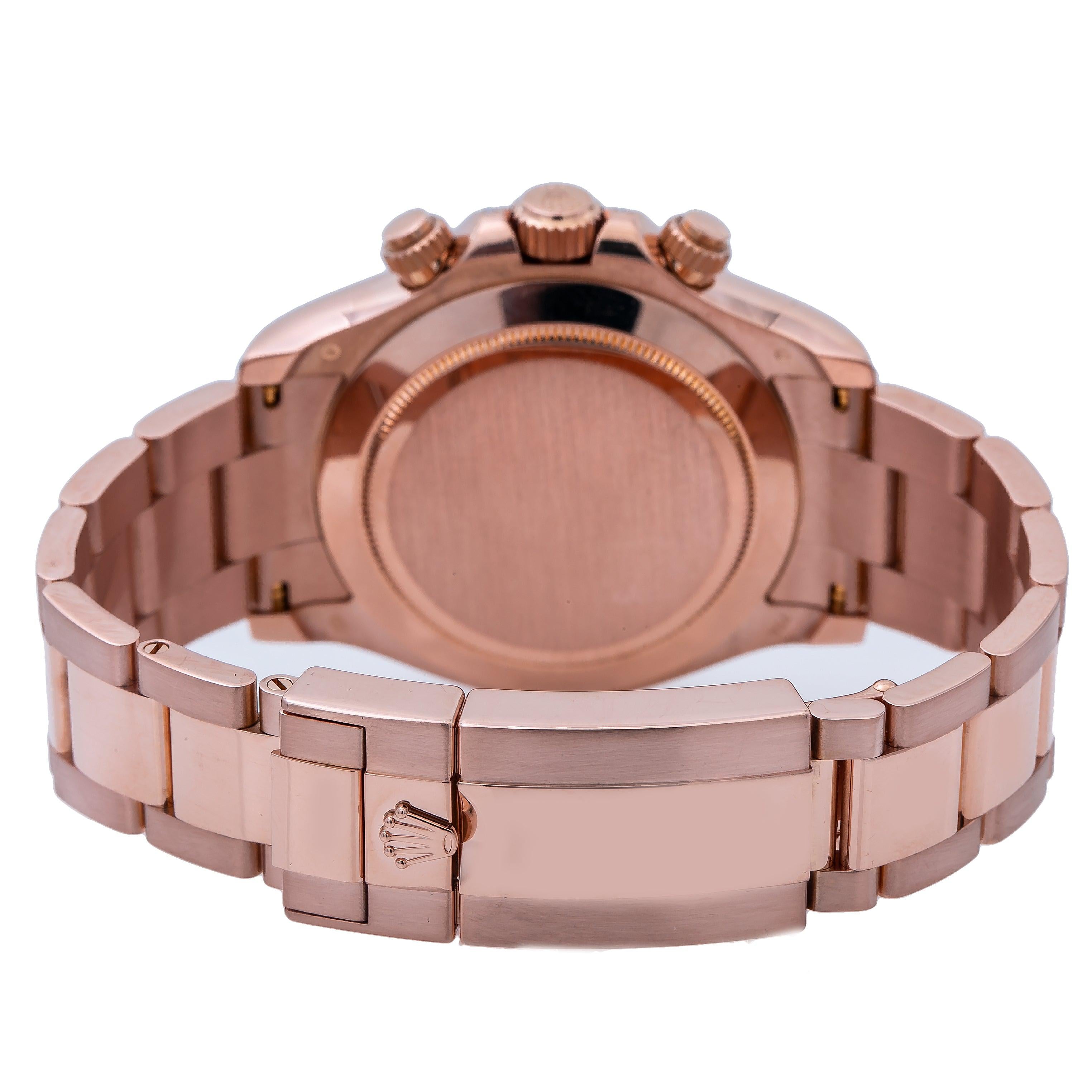 Rolex Daytona 116505 40MM Black Rainbow Diamond Dial And Bezel With Rose Gold Oyster Bracelet