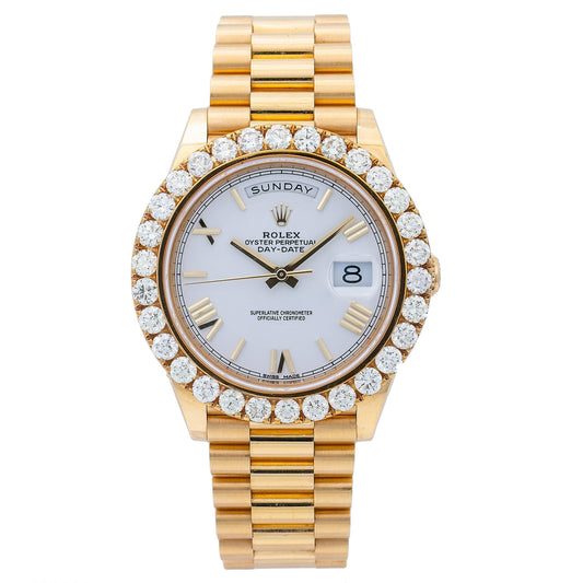 Rolex Day-Date 40 228238 40MM White Dial With 6.00 CT Diamonds