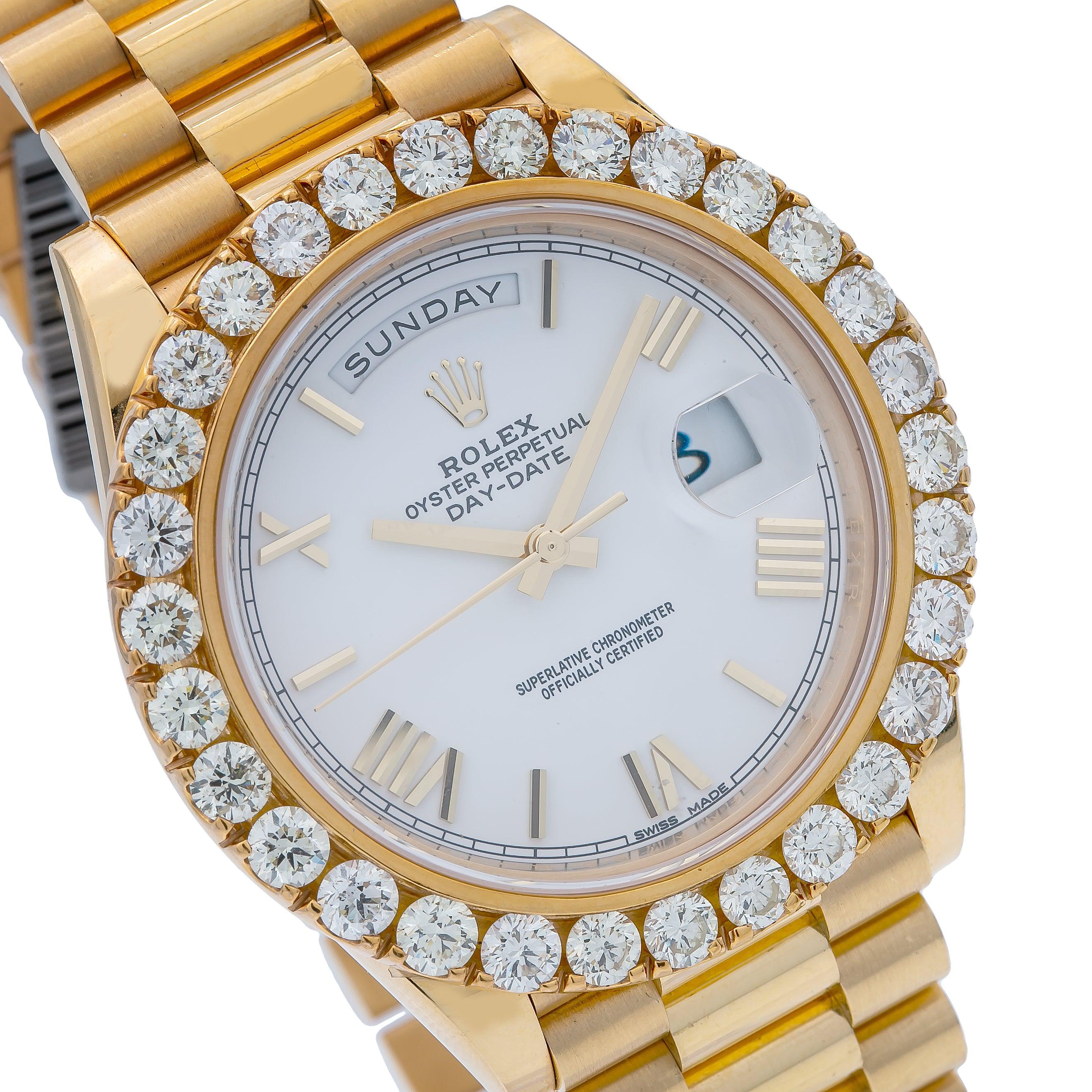 Rolex Day-Date 40 228238 40MM White Dial With 6.00 CT Diamonds