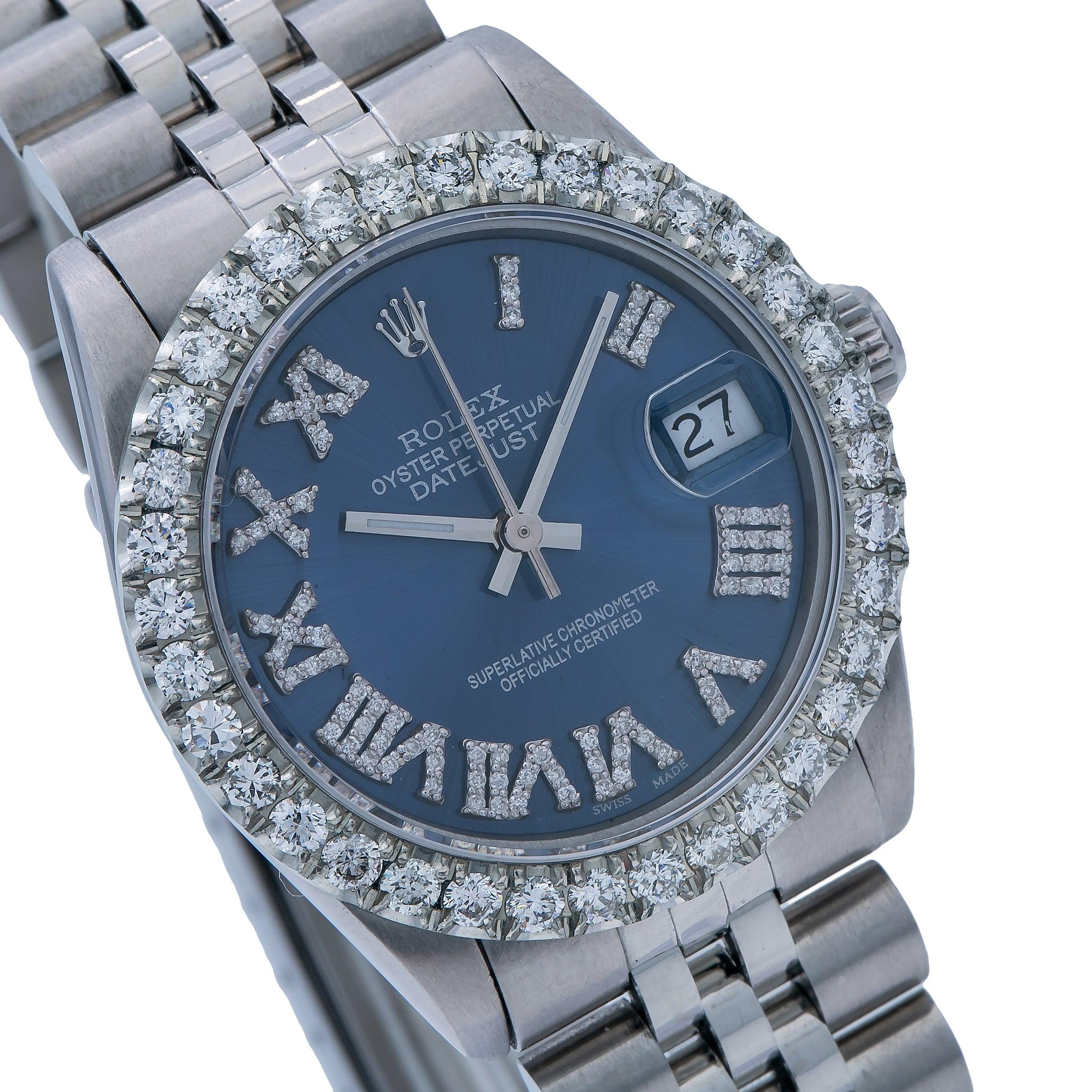 Rolex Lady-Datejust 68274 31MM Blue Diamond Dial With 1.50 CT Diamonds