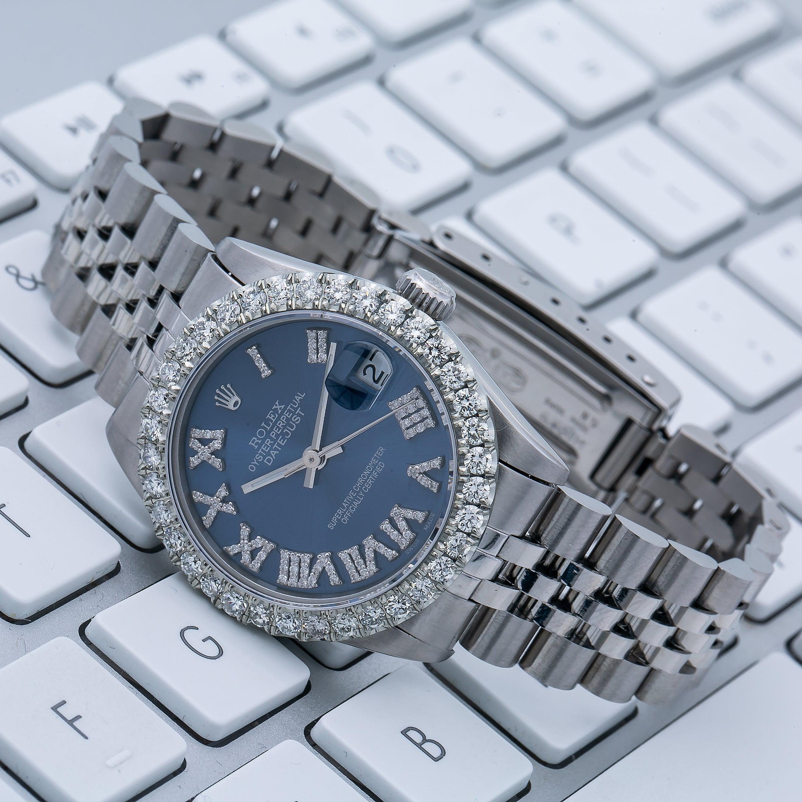 Rolex Lady-Datejust 68274 31MM Blue Diamond Dial With 1.50 CT Diamonds