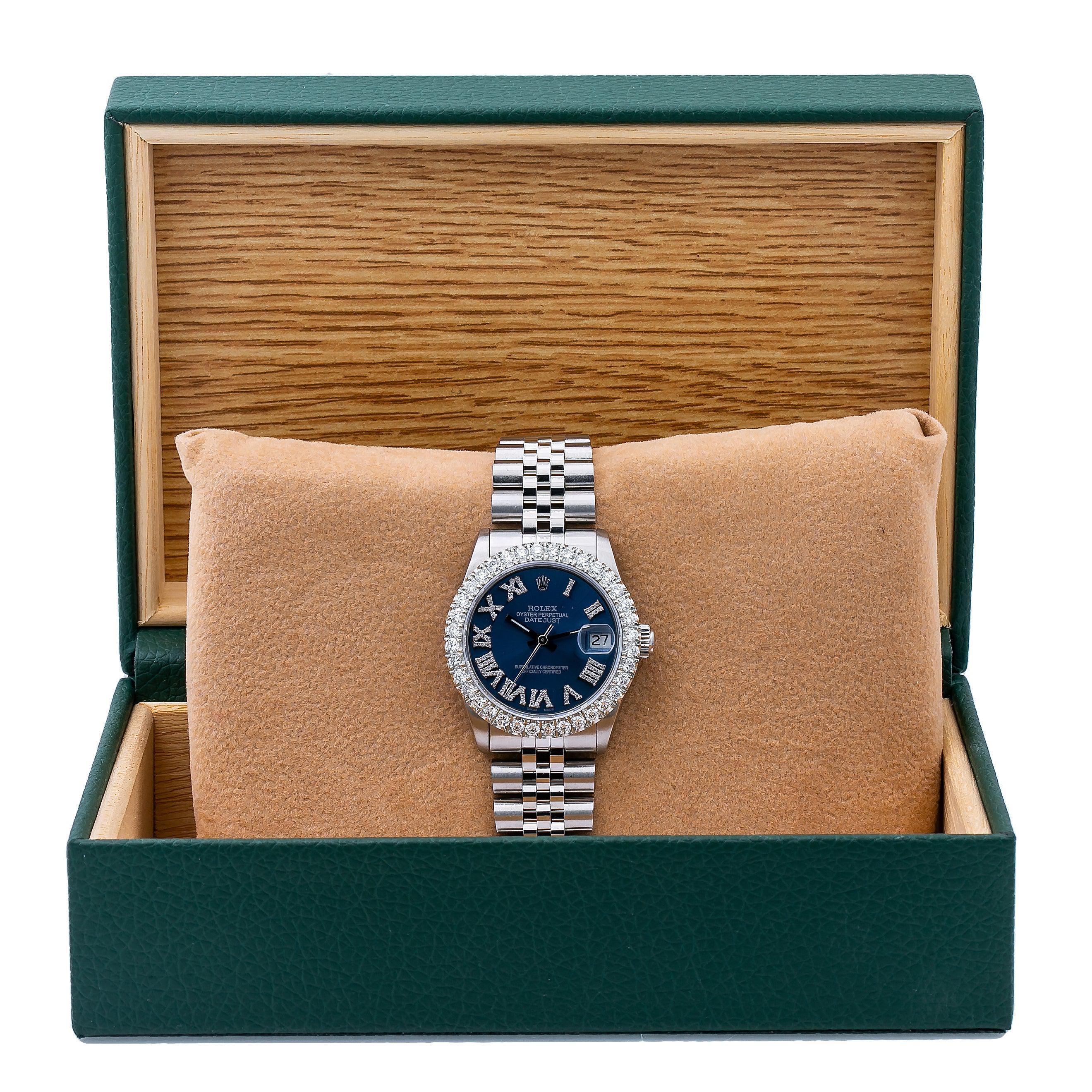Rolex Lady-Datejust 68274 31MM Blue Diamond Dial With 1.50 CT Diamonds