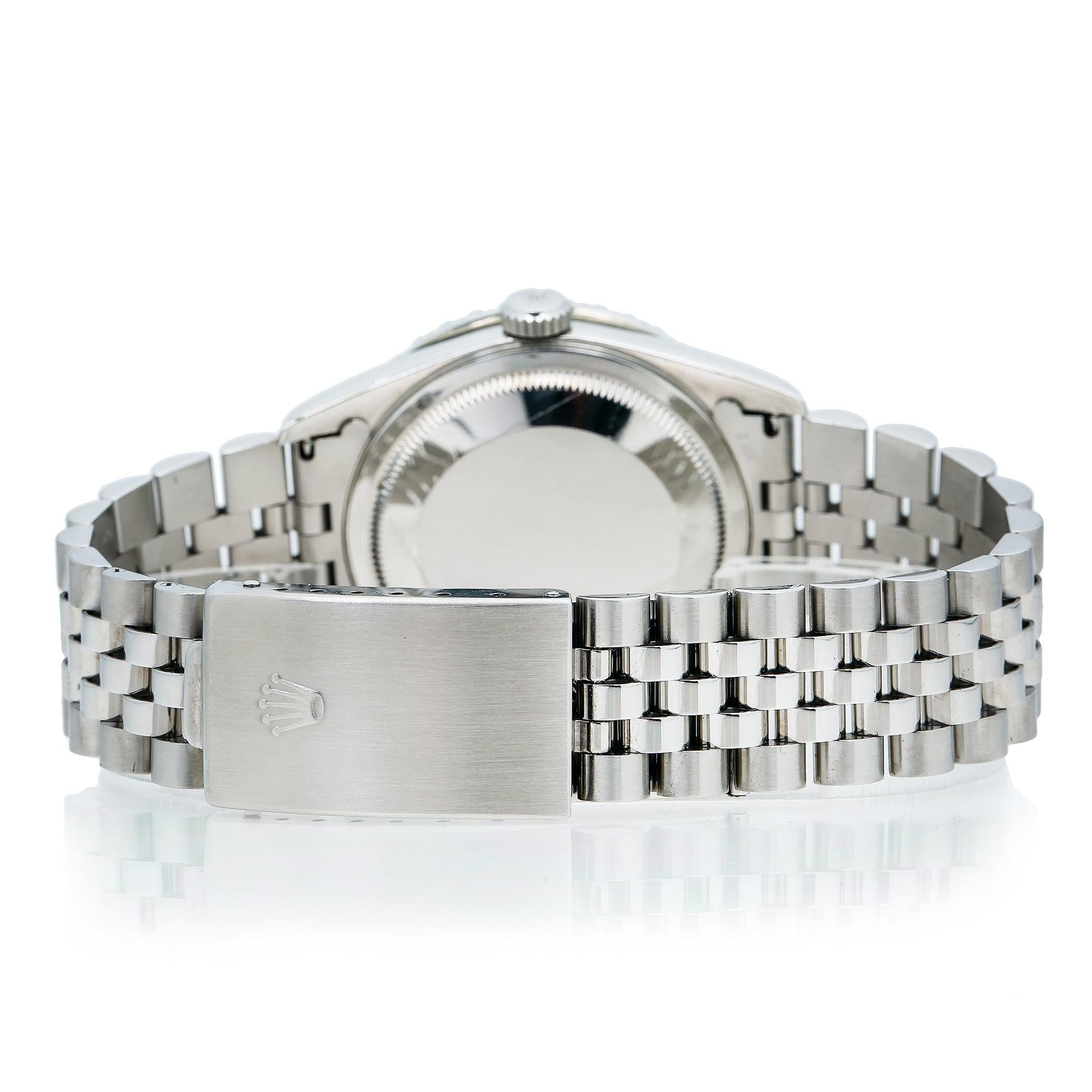 Rolex Datejust 16013 36MM Red Diamond Dial With Stainless Steel Bracelet