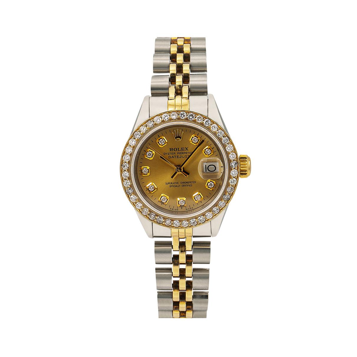 Rolex Datejust 6917 26MM Champagne Diamond Dial With Two Tone Jubilee Bracelet 0.90 CT