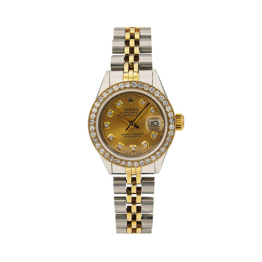 Rolex Datejust 6917 26MM Champagne Diamond Dial With Two Tone Jubilee Bracelet 0.90 CT
