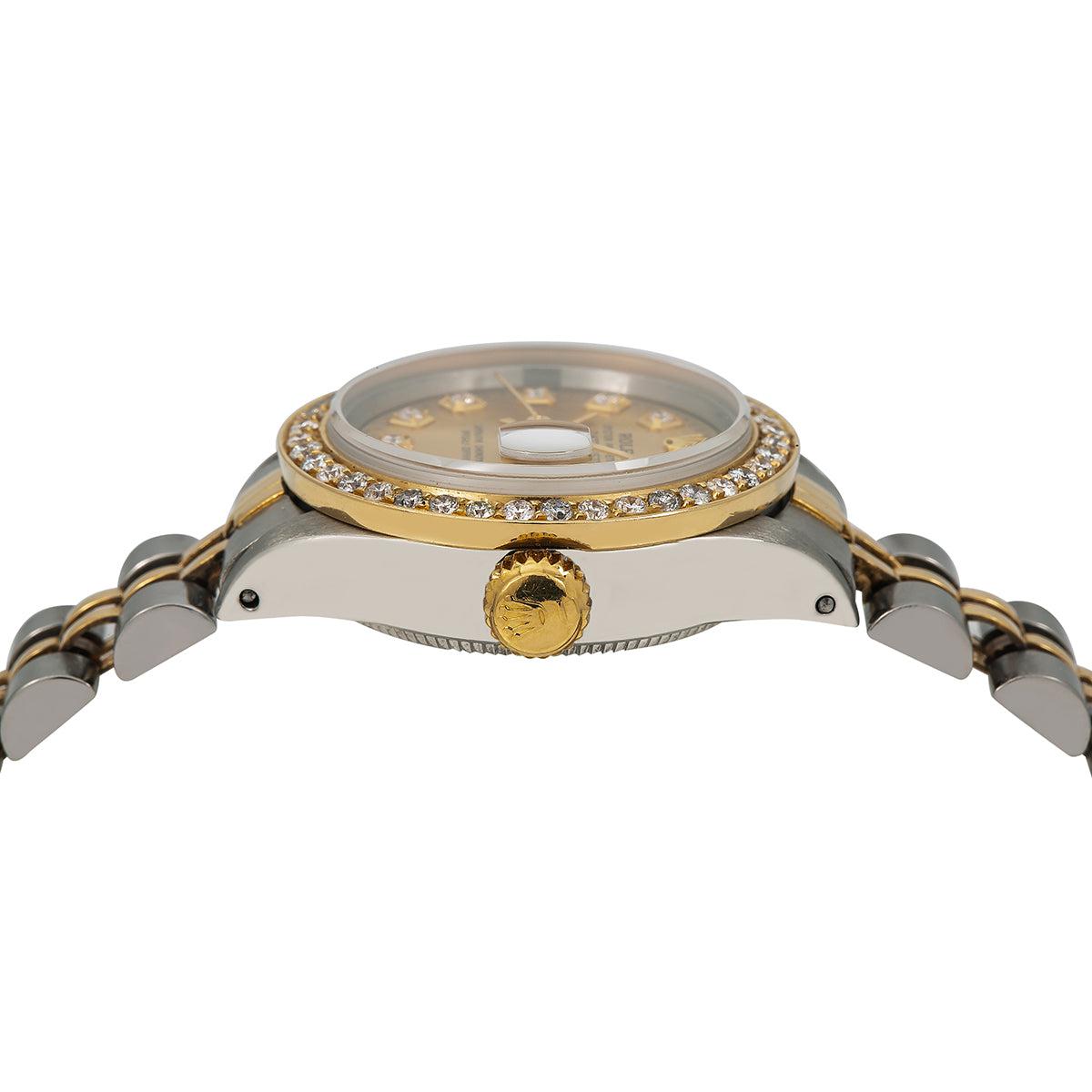 Rolex Datejust 6917 26MM Champagne Diamond Dial With Two Tone Jubilee Bracelet 0.90 CT