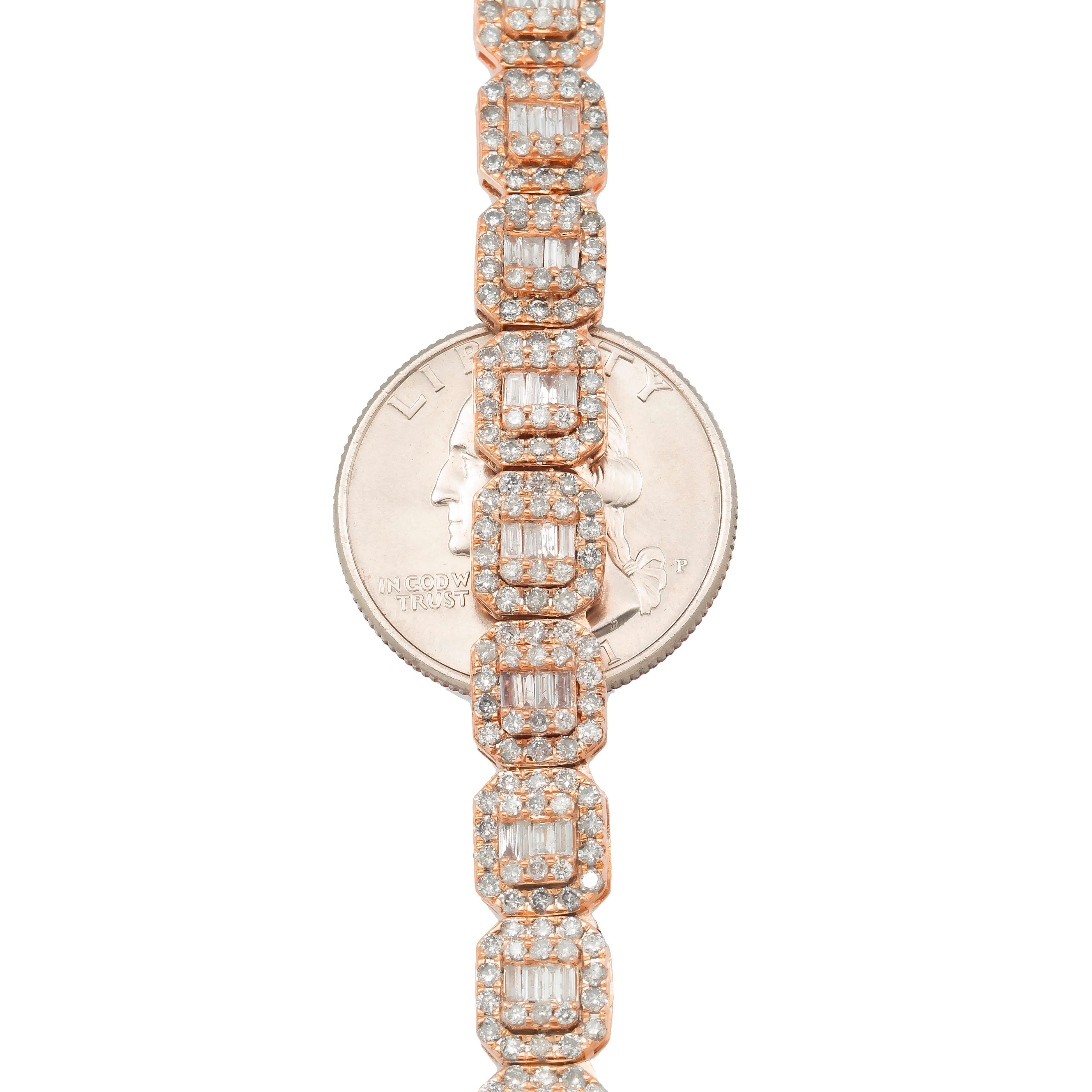 10K GOLD BAGUETTE DIAMOND CHAIN 19.55 CT