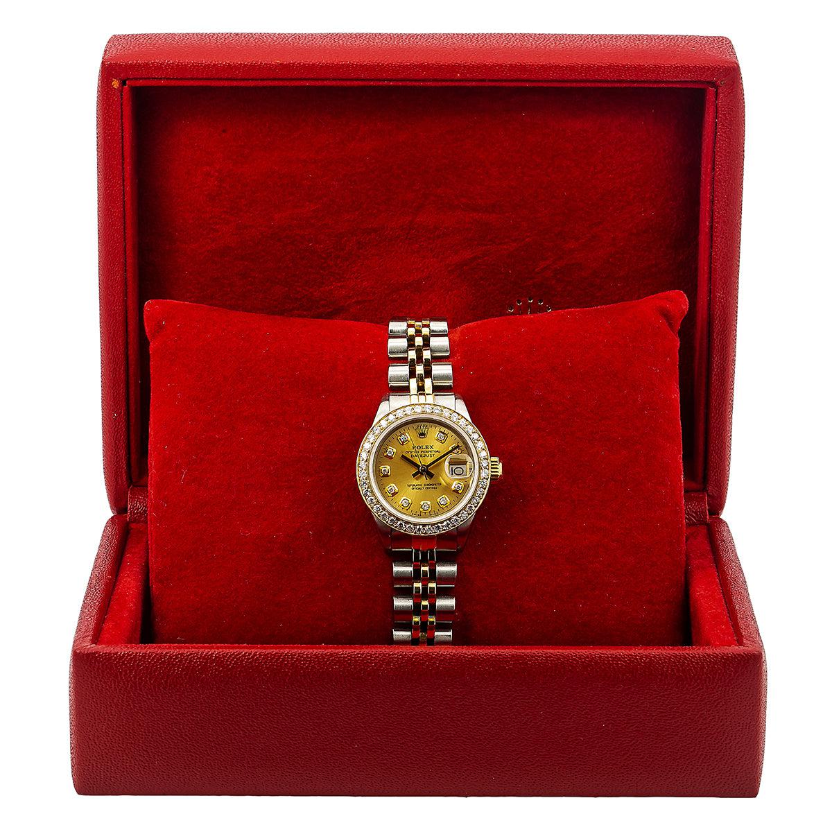 Rolex Datejust 6917 26MM Champagne Diamond Dial With Two Tone Jubilee Bracelet 0.90 CT