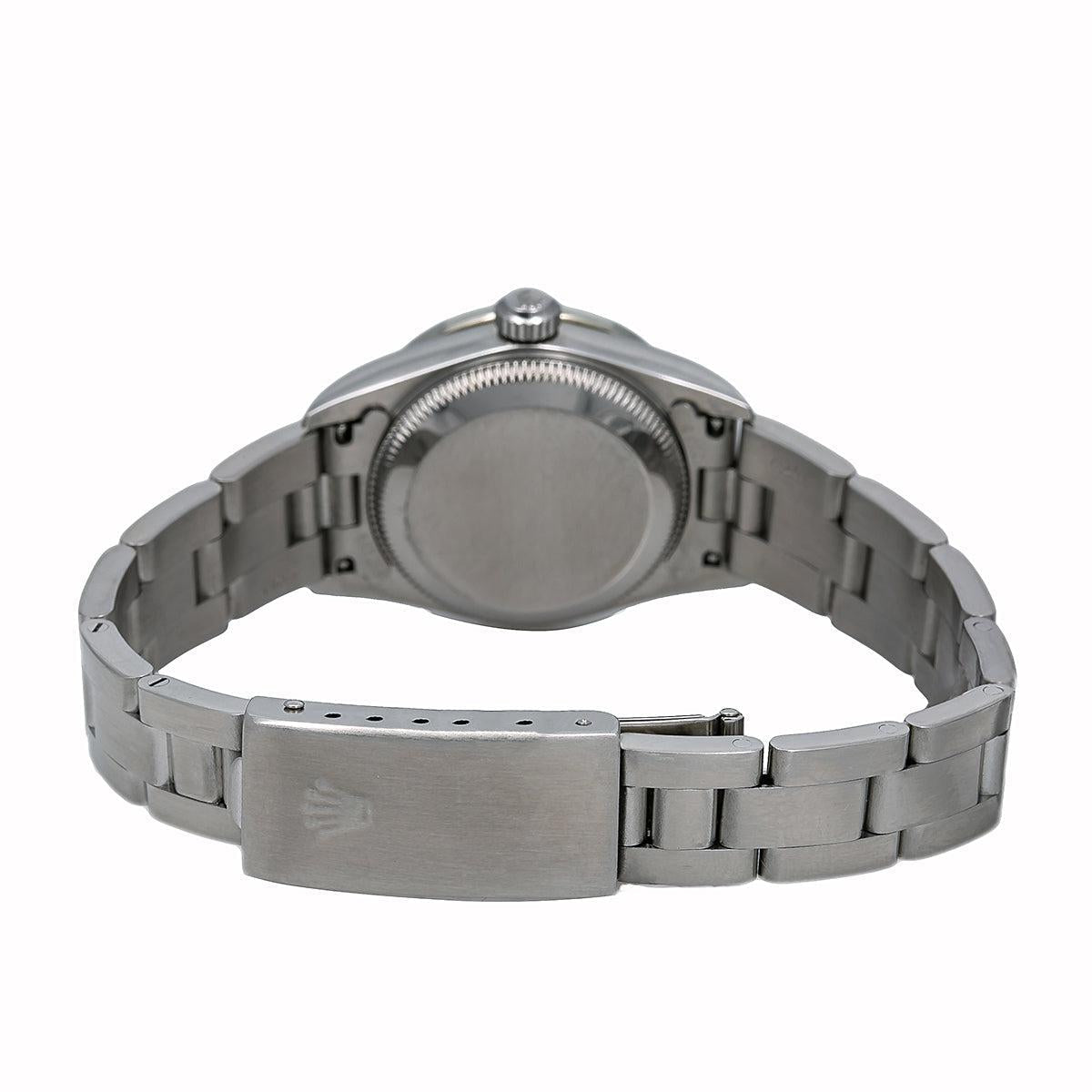 Rolex Oyster Perpetual Ladies Diamond Watch, 76094 26mm, White Diamond Dial With 0.80 CT Diamonds