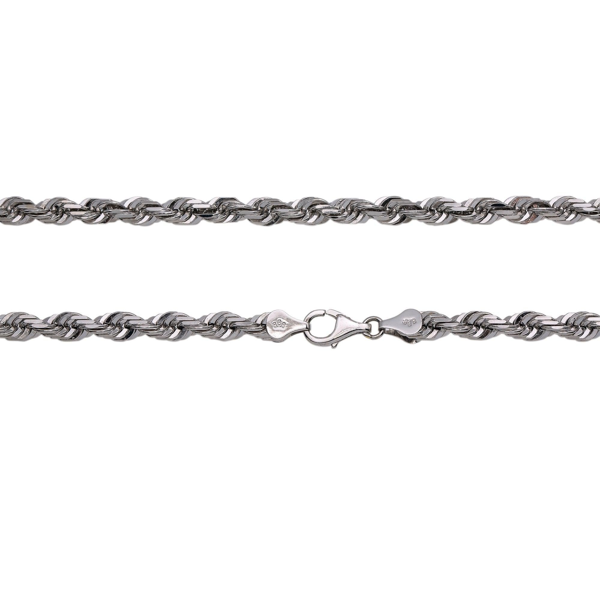 10K WHITE GOLD HOLLOW ROPE CHAIN