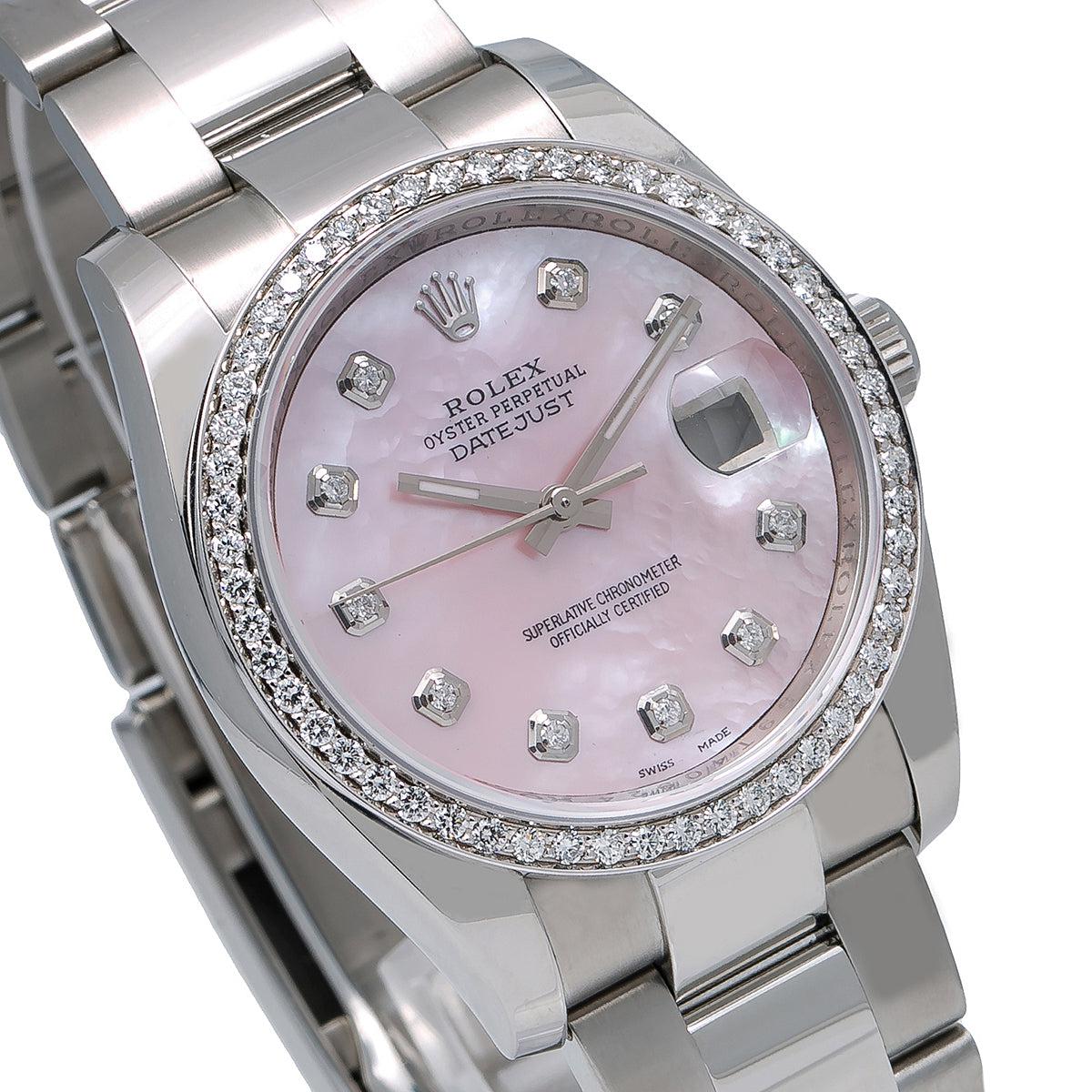 Rolex Datejust Diamond Watch, 116234 36mm, Pink Diamond Dial With 1.20 CT Diamonds