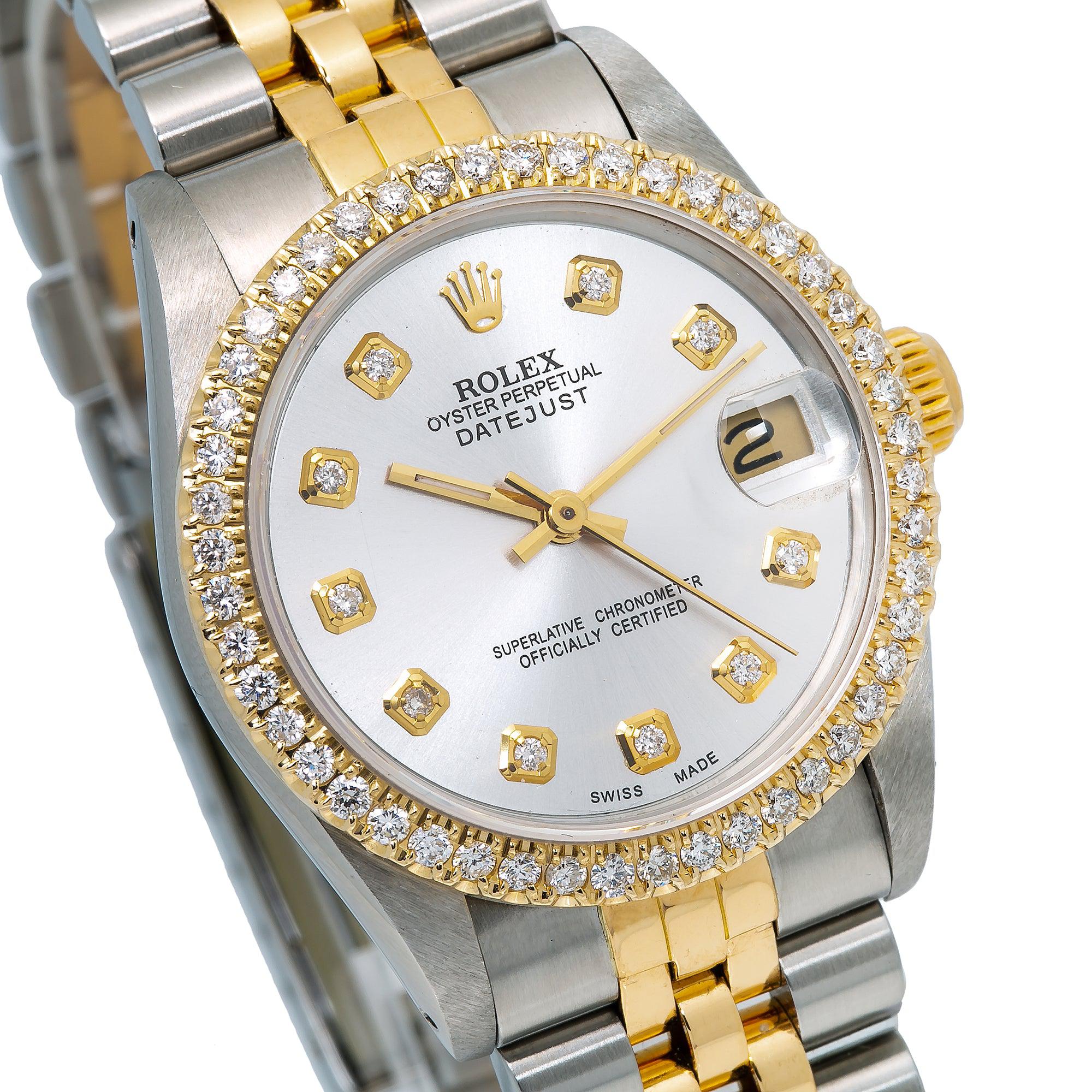 Rolex Lady-Datejust 68273 31MM Silver Diamond Dial With Two Tone Bracelet