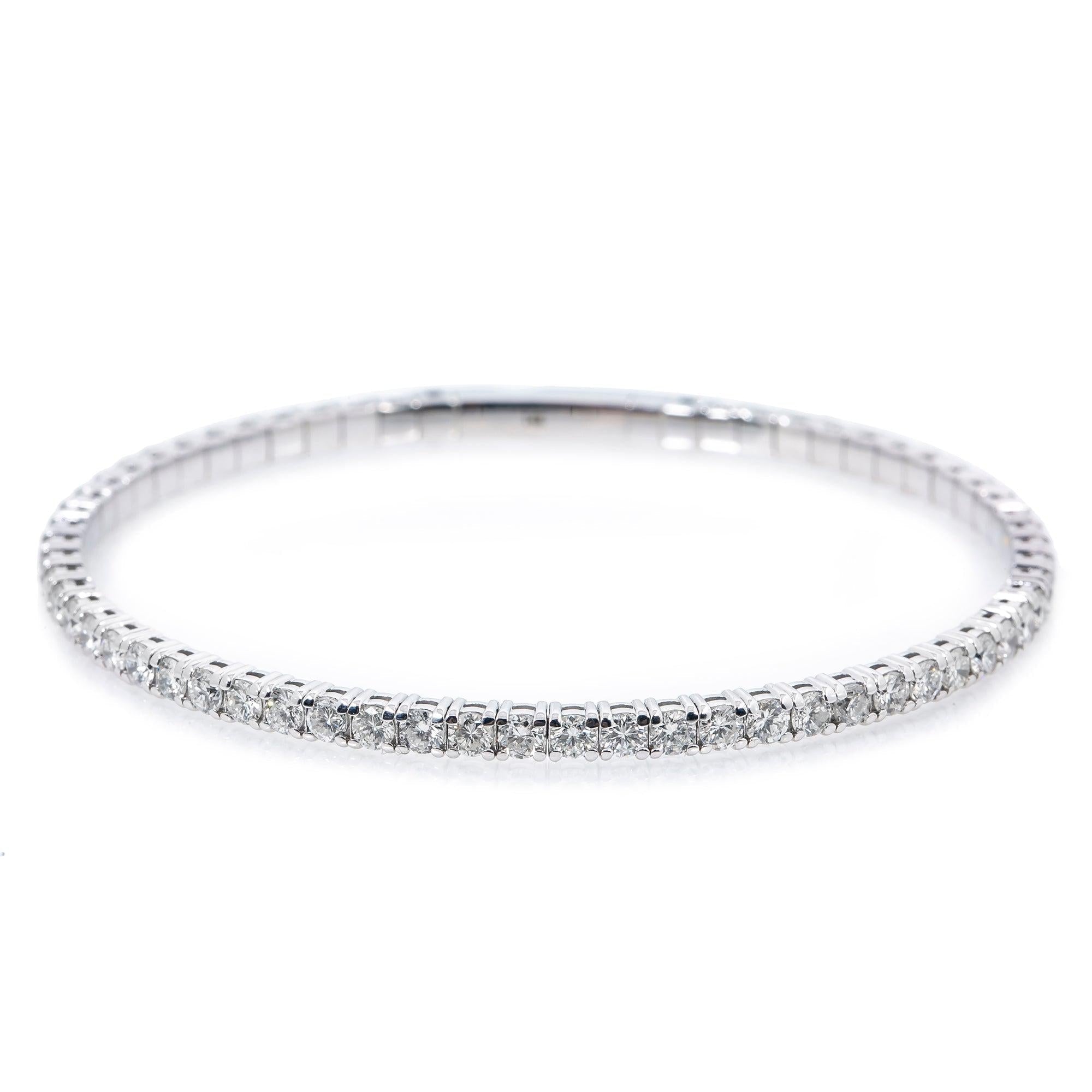 14K WHITE GOLD TENNIS BRACELET WITH 4.06 CT SEVEN POINTERS DIAMONDS