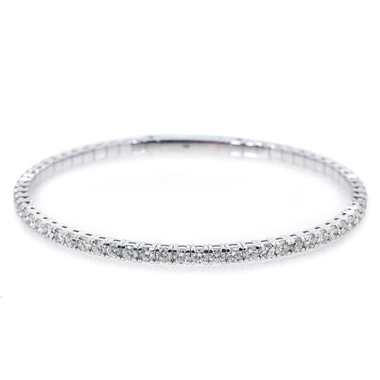 14K WHITE GOLD TENNIS BRACELET WITH 4.06 CT SEVEN POINTERS DIAMONDS