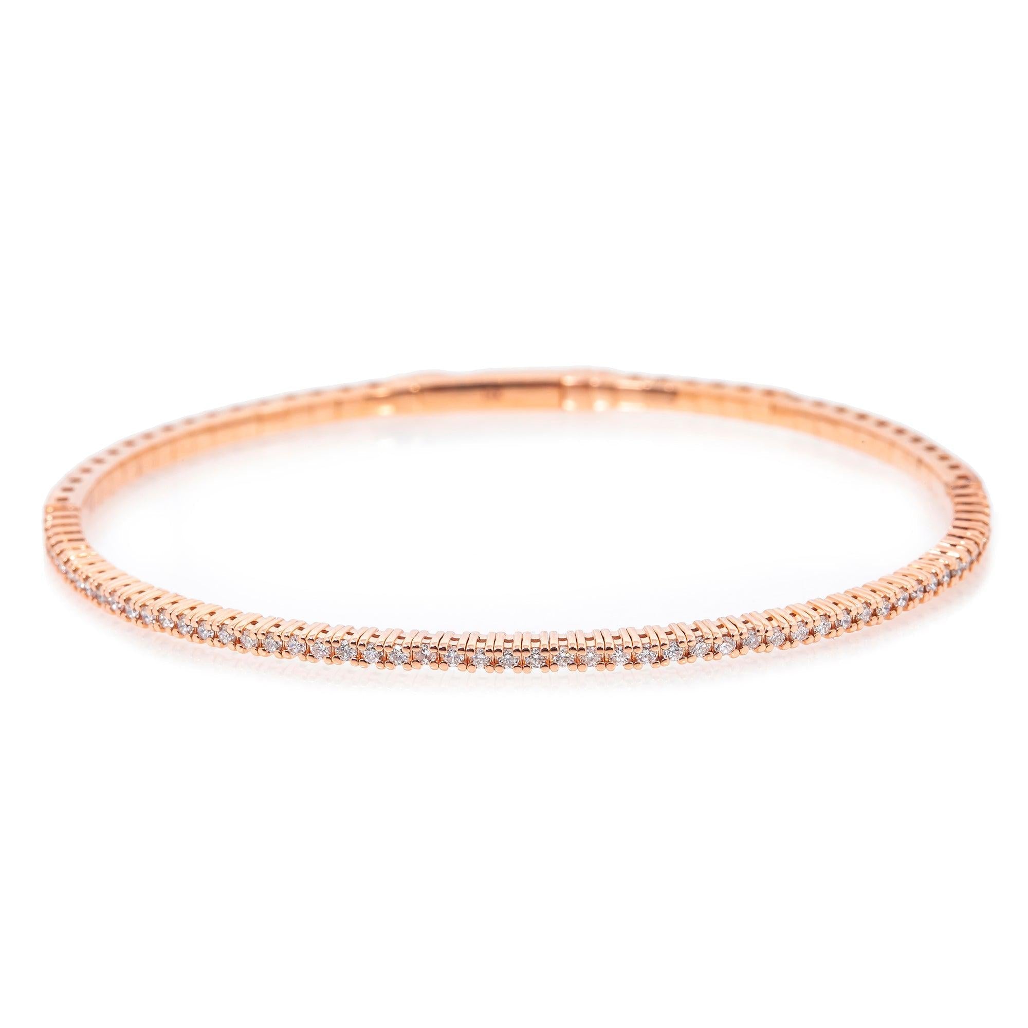 14K Rose Gold Women's Bracelet with 0.5 CT , 56 One Pointers Diamonds